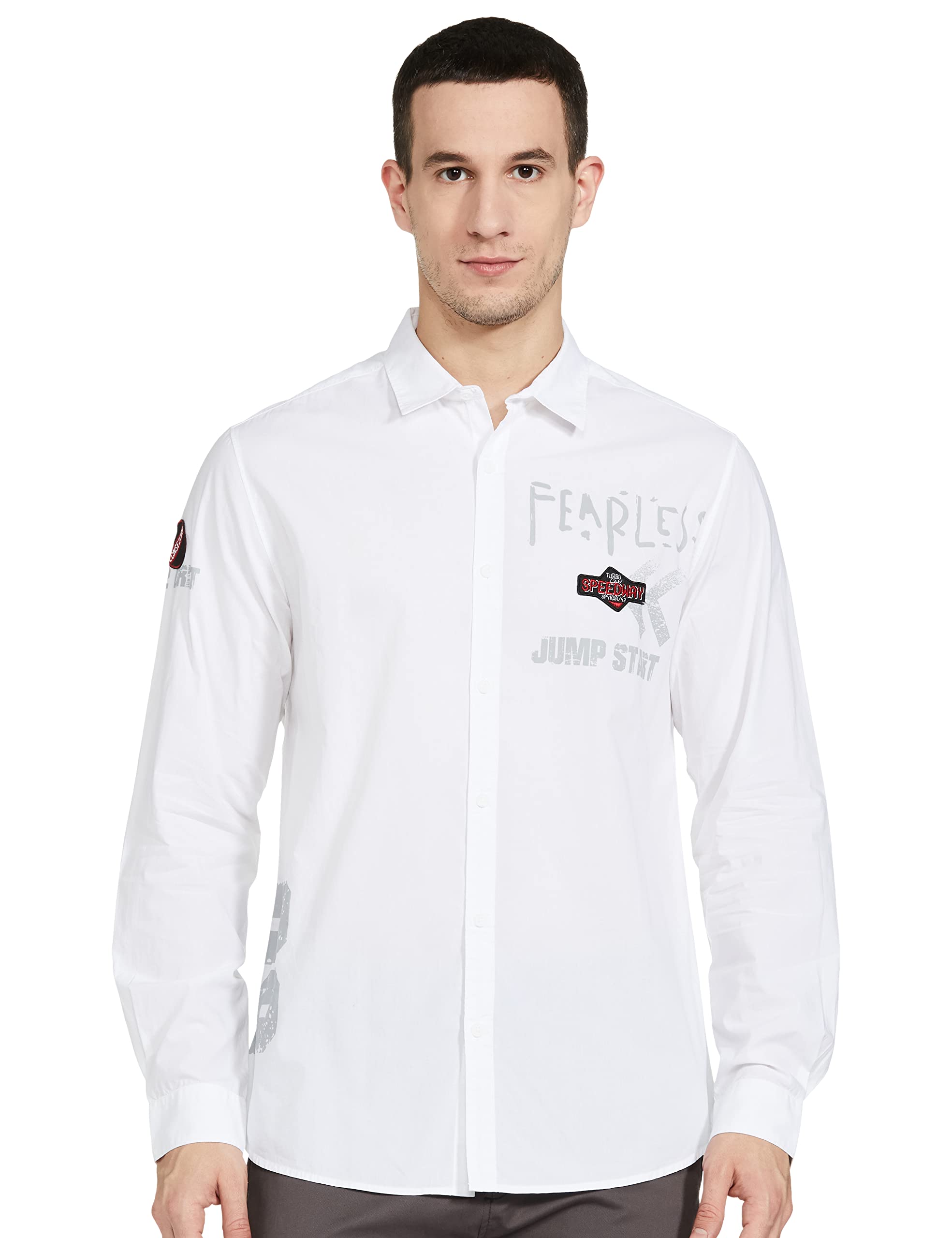 Spykar Men's Slim Fit Shirts (MSH-02AI-066_Red M)