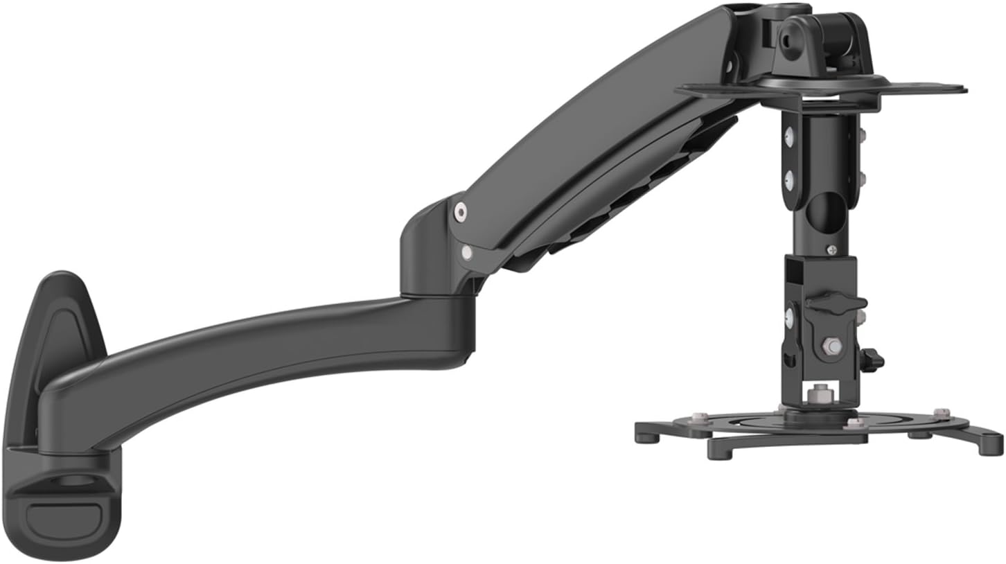 HFTEK– Universal wall mount for beamer and projector – gas spring arm– tilt and swivel (GP1804B)