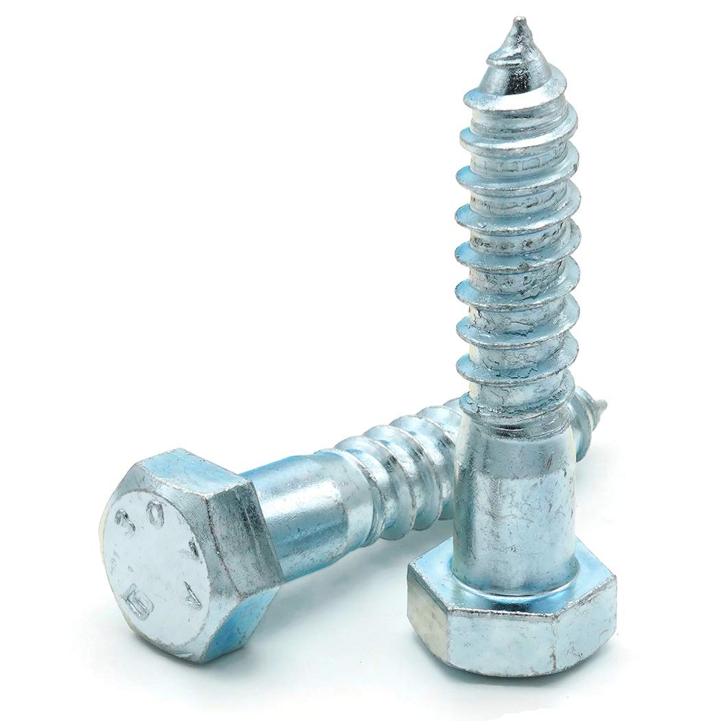 Hex Lag Screws Zinc Plated Steel - 3/4" x 3" Qty 25