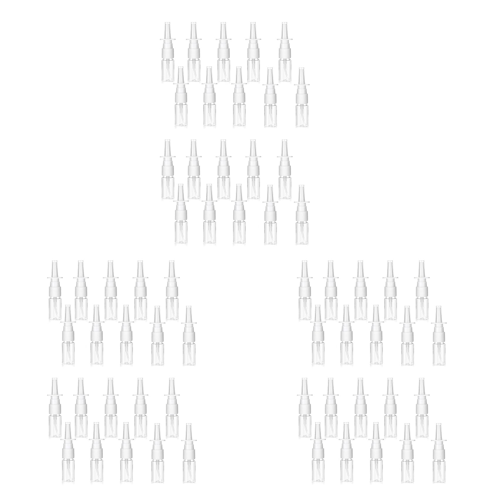 Jnchdghwa 60Pcs Nasal Bottle, 10ML Clear Small Empty Nose Bottle Reusable Fine Mist Sprayers for Travel