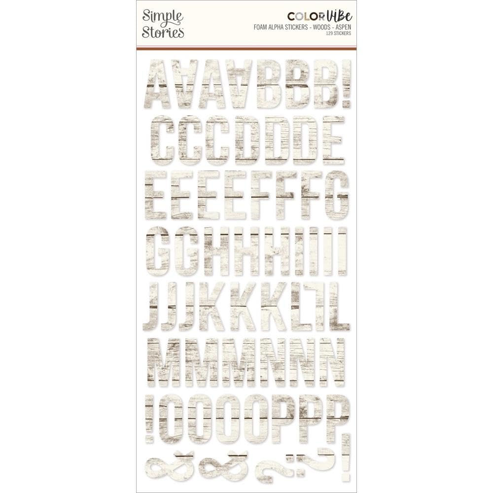 Simple StoriesColor Vibe Foam Alpha Stickers 6"X12" 129/Pkg-Woods - Aspen