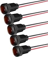 Vista 21 de 5 piezas de luz indicadora LED metálica de 12 mm, lámpara de señal impermeable AC 110V-220V (Rojo)
