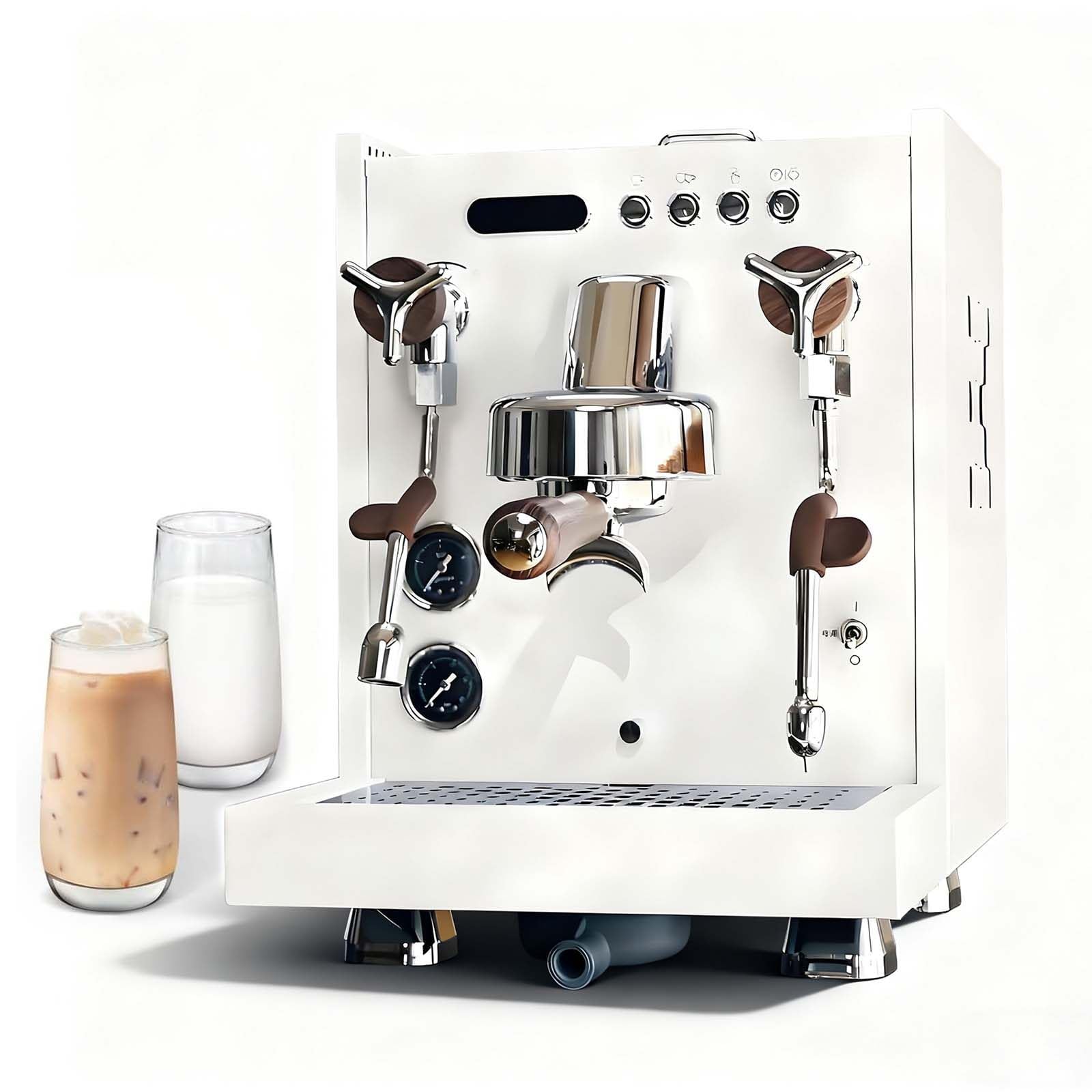 Espumador Y Vaporizador De Leche FríA Y Caliente, MáQuina EléCtrica De 2850 W para Espuma Densa De Cappuccino Y Café Helado, Cafetera Espresso Profesional De 58 Mm, PresióN De 15 Bares.