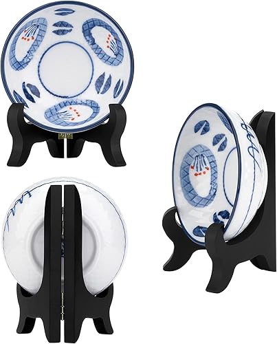 Miniatura 4 de Petutu Paquete de 6 soportes de madera de 4 pulgadas para caballetes (negro)