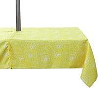 Vista 32 de Stripe Outdoor Tablecloth Water Resistant Polyester Fabric Table Cover with Zipper Umbrella Hole for Garden Patio Tabletop 60Inch Round,Black