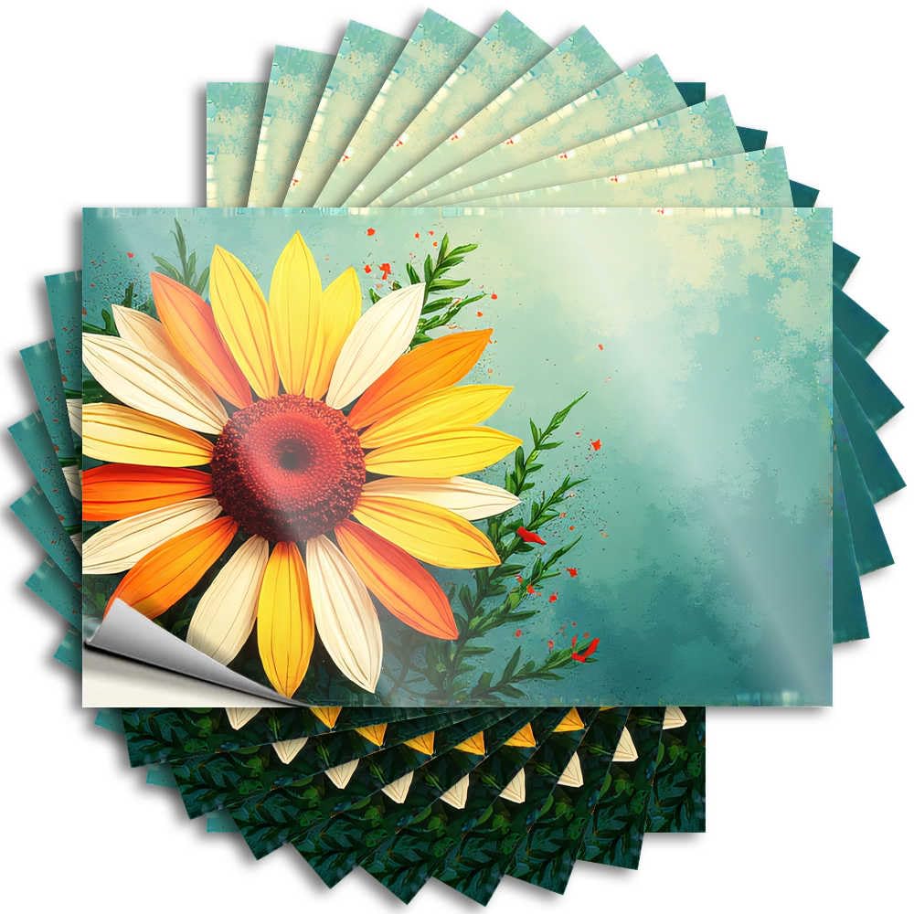 Fzfn Colour Rubber, Funny Sticker Hunting Wall Colorful Flower Art: A Vibrant Display Of Nature's Beauty | Cozy Waterproof Vinyl Stickers(6X9cm)