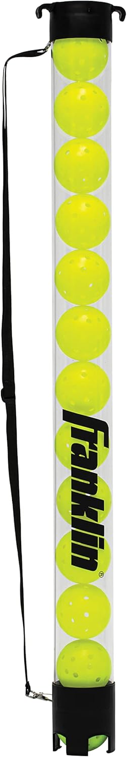 Franklin Sports Pickleball, Tennis + Padel Ball Hopper Tubes - (15) Tennis/Padel Ball + (13) Pickleball Picker Upper Tubes - Quick Pickup + Storage - Balls Not Included