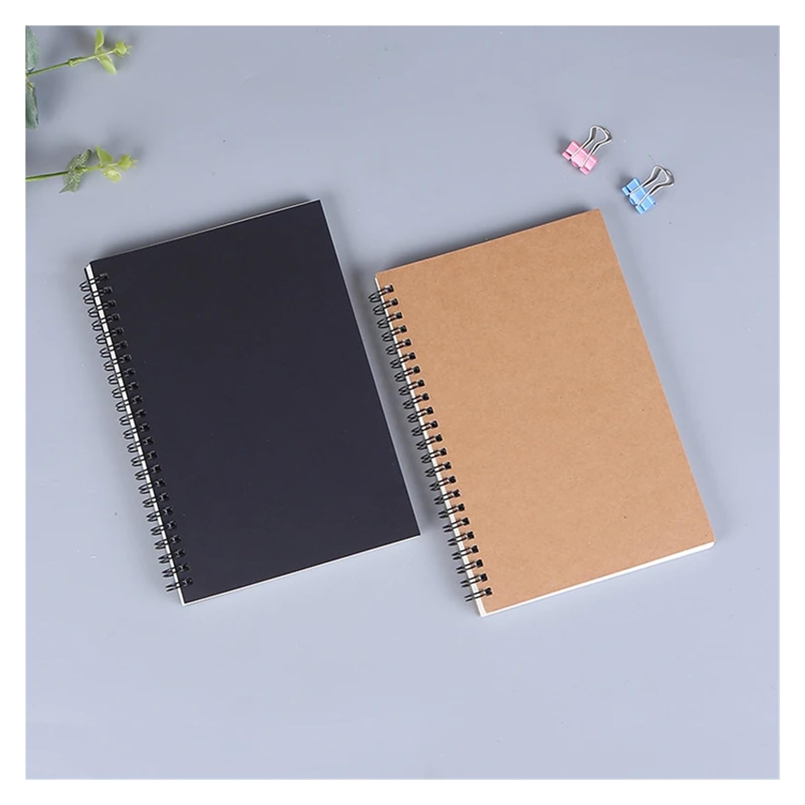 Inspirierendes Notizbuch 3 stücke Buch Retro Spirale Spule Kraft Papier Notebook Sketchbuch Malerei Tagebuch Zeichnung Malerei Graffiti Büro Schule Schreibwaren(Black-Khaki Inner,12x18cm-50 sheets)
