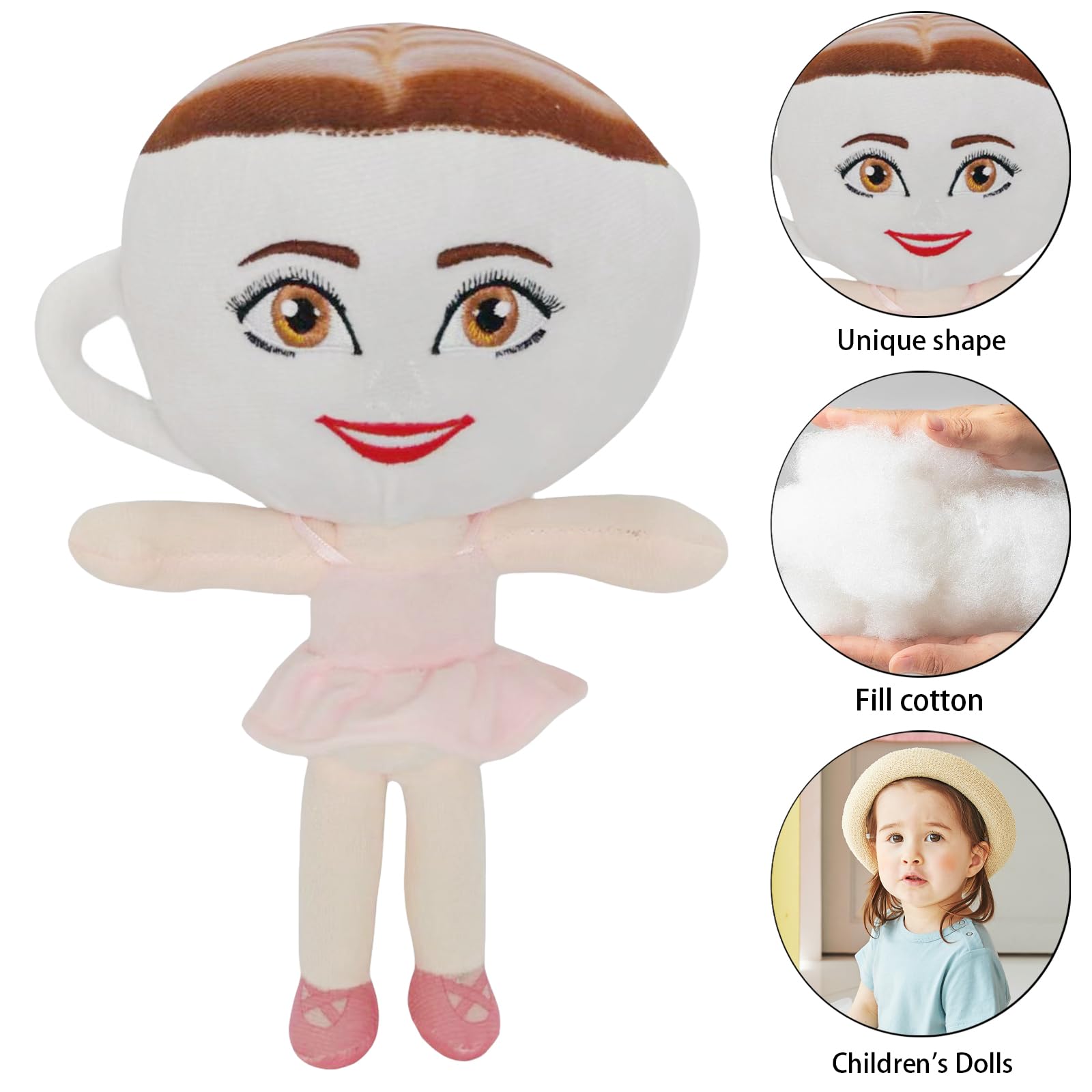 CWENDANER Tralalalero Tralala Plush (35 cm) Italian Brain, morbido peluche per bambini, regalo di compleanno e personaggio da collezione (cappuccino)