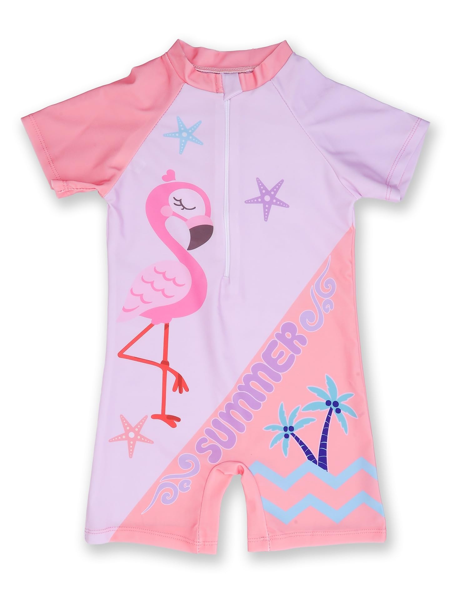 Boys Girls Swimsuit 1 Piece | Poly Spandex Half Sleeve Swimwear Costume for Kids | UV Protection Beach Wear | Quick Dry Stretch Swimming Dress | Multipurpose for Swimming, Diving