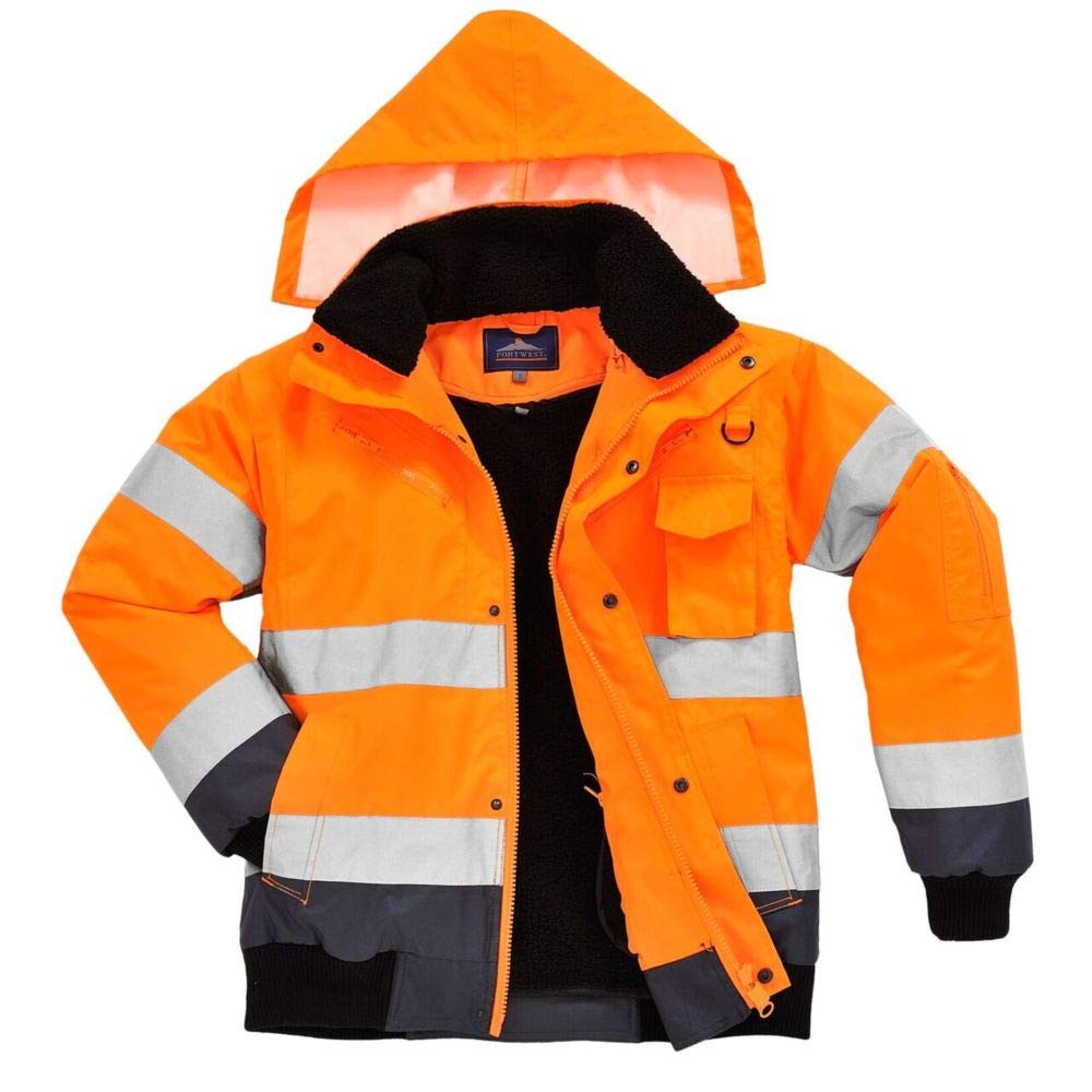 Portwest C465 Ostrzegawcza Kontrastowa Bomber Kurtka, Regularny, Rozmiar 2XL, Czerwony/Granatowy