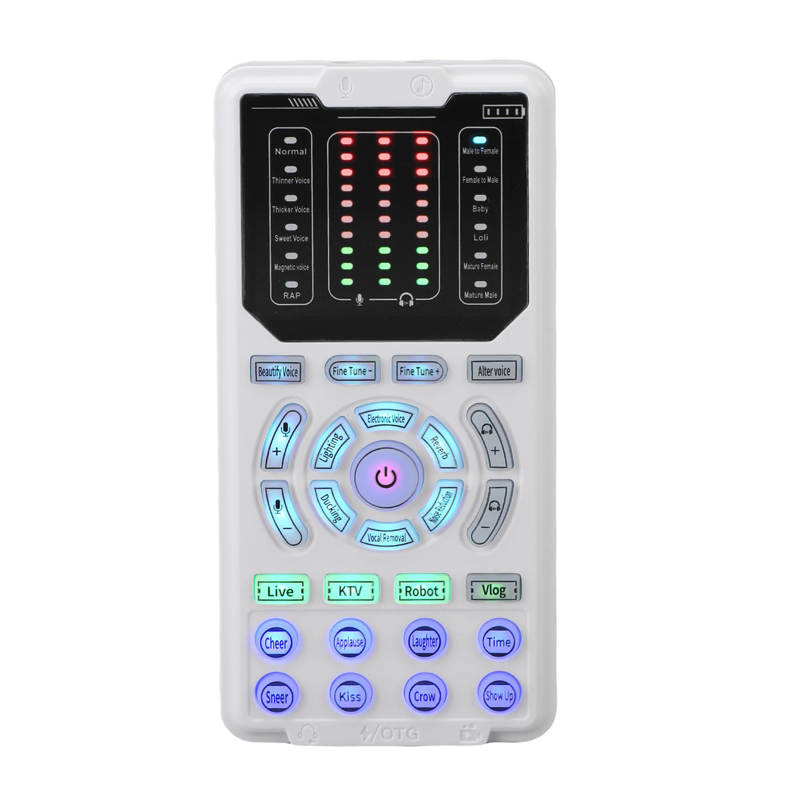 Garsent Voice Changer, Spiele Voice Changer, Audio -Mixer mit 16 Soundmodi, Sprachkupplung, 10 Levels Feinabstimmungs -Sound -Effekt -Konverter für Gaming Call Live -Streaming