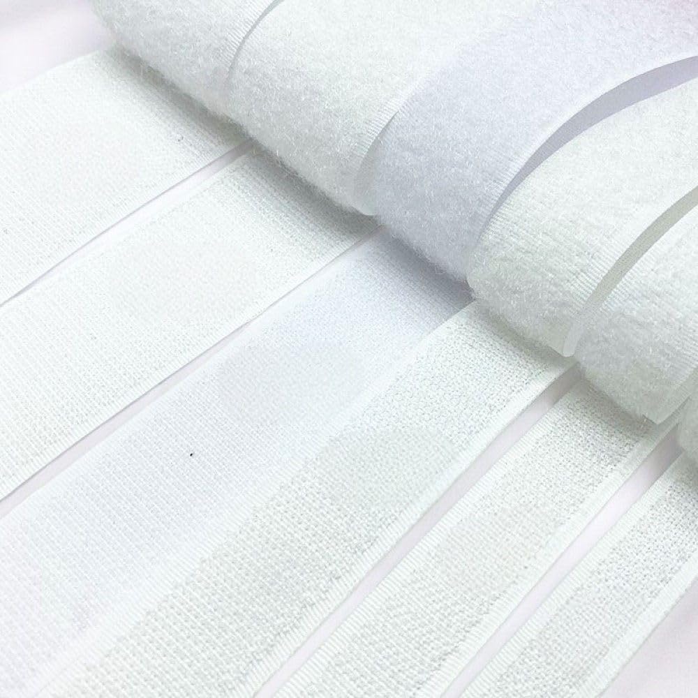 1 Pair 5Mm-50Mm Black White Sewing Fastener Tape Hook And Loop Cable Ties Accessories, Yard/Lot - (Color: White/Size: 15Mm Wide)
