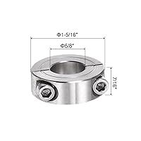 Vista 2 de uxcell Collar de sujeción de dos piezas de doble división con abrazadera de 5/8 pulgadas, collar de sujeción de dos piezas, diámetro exterior