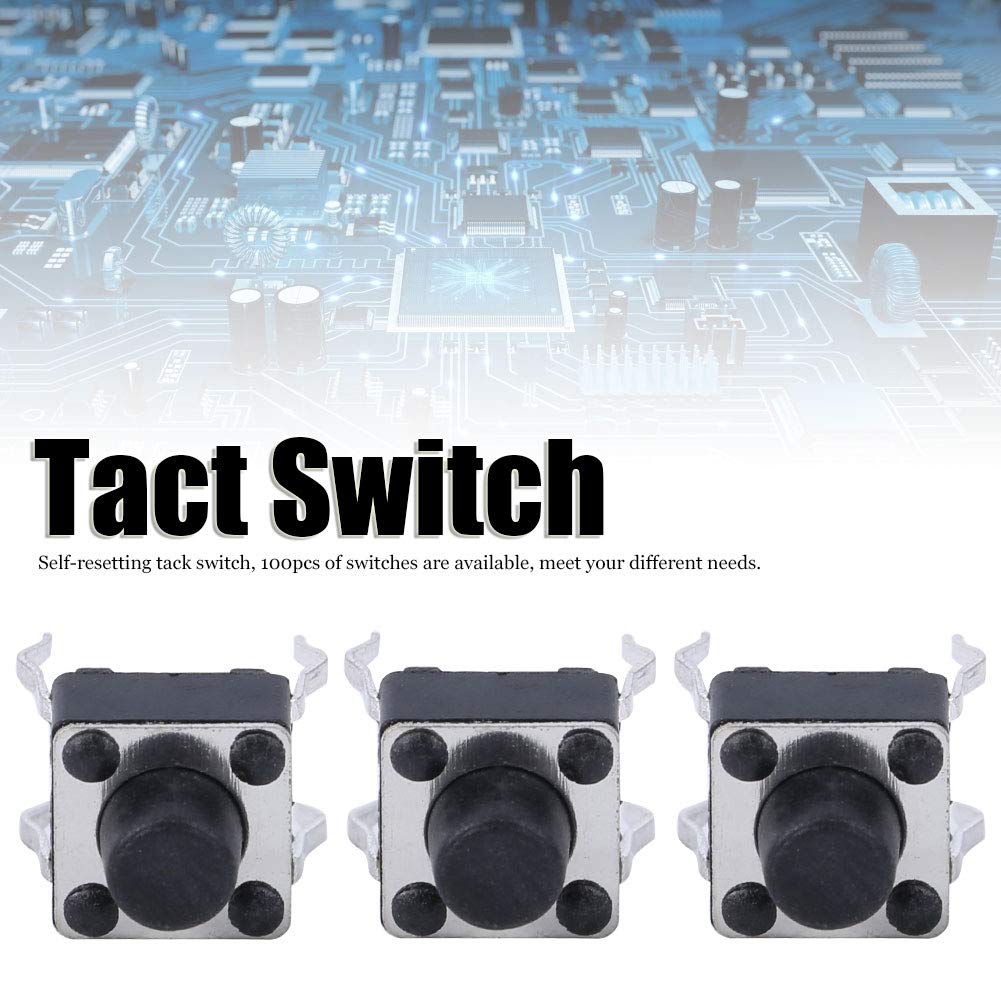 100 Boutons Poussoirs Tactiles Momentanés - Micro Interrupteurs 6x6x6 Mm, Pour Circuits électroniques - 9