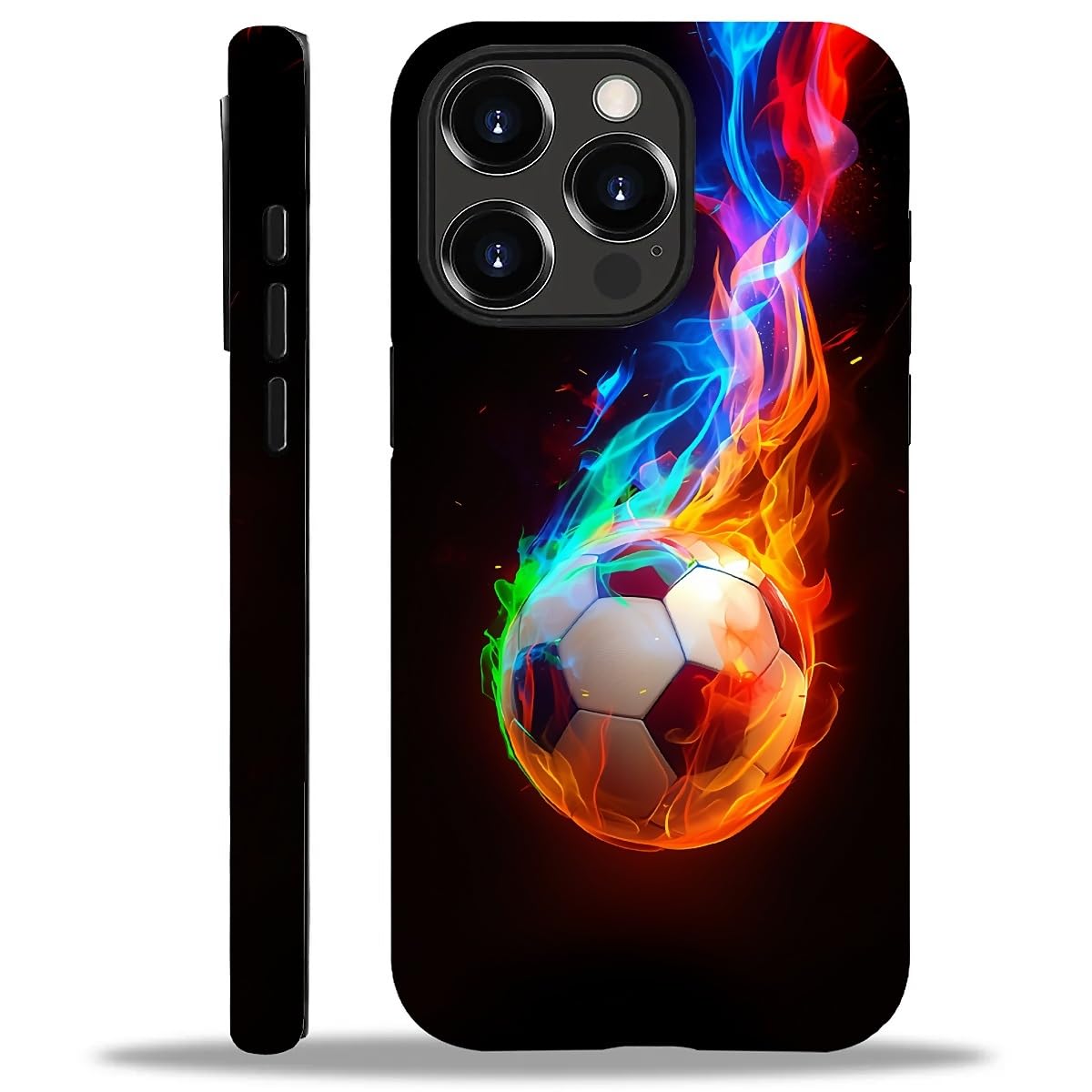 ilikediy for iPhone 15 Pro Case,HH2 Soccer Sport Hybrid 2 Layer Hard Shell Silicone Protective Pattern Design Case