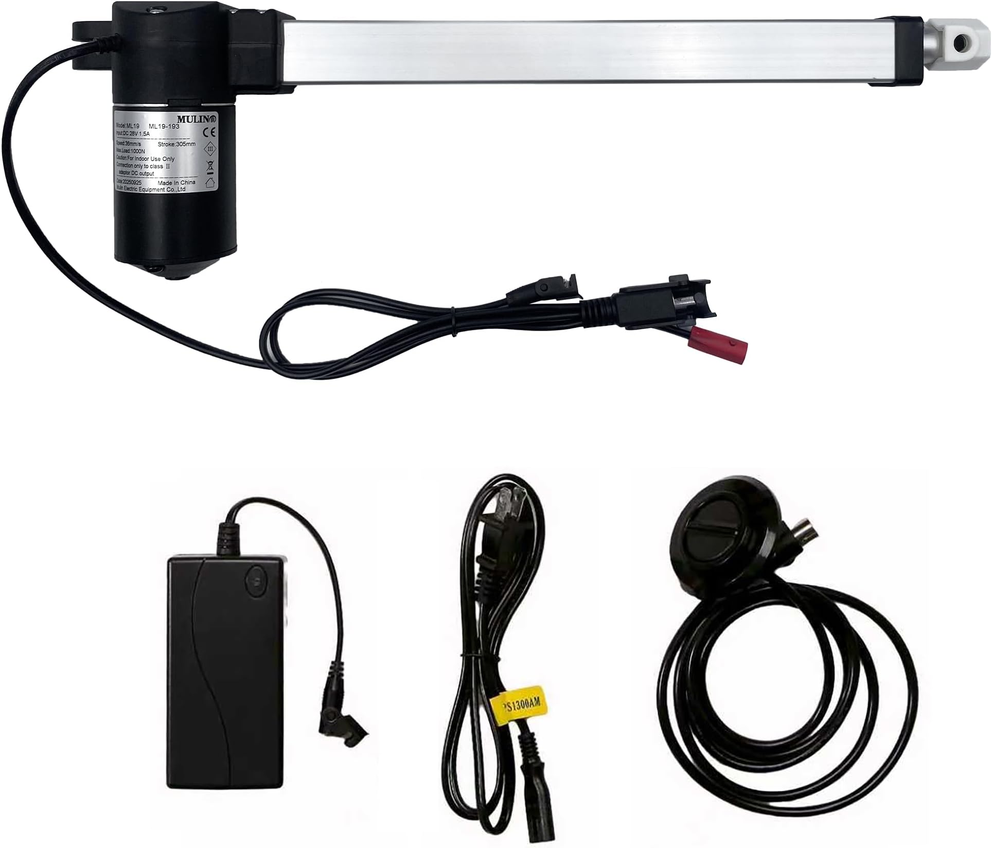 Mulin Motor Model ML19-193 Linear Actuator kit for Electric Sofa Lift Chair Massage Seat Power Recliner