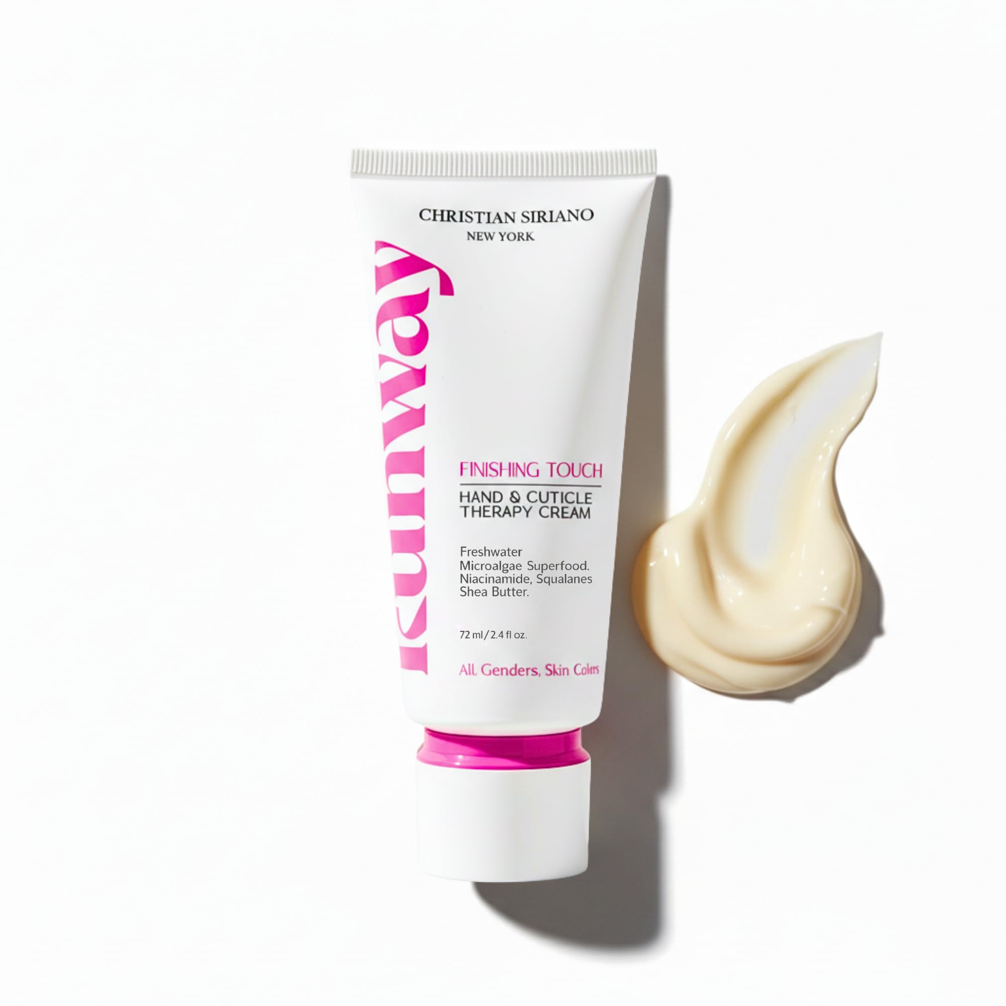 Finishing Touch Cuticle and Hand Cream Moisturizer - Microalgae Hand Repair Complex with Superfood, Niacinamide, Squalane - Bioactive Support & Nail Care - Silky Hand Lotion for Dry Hands, 72 ml