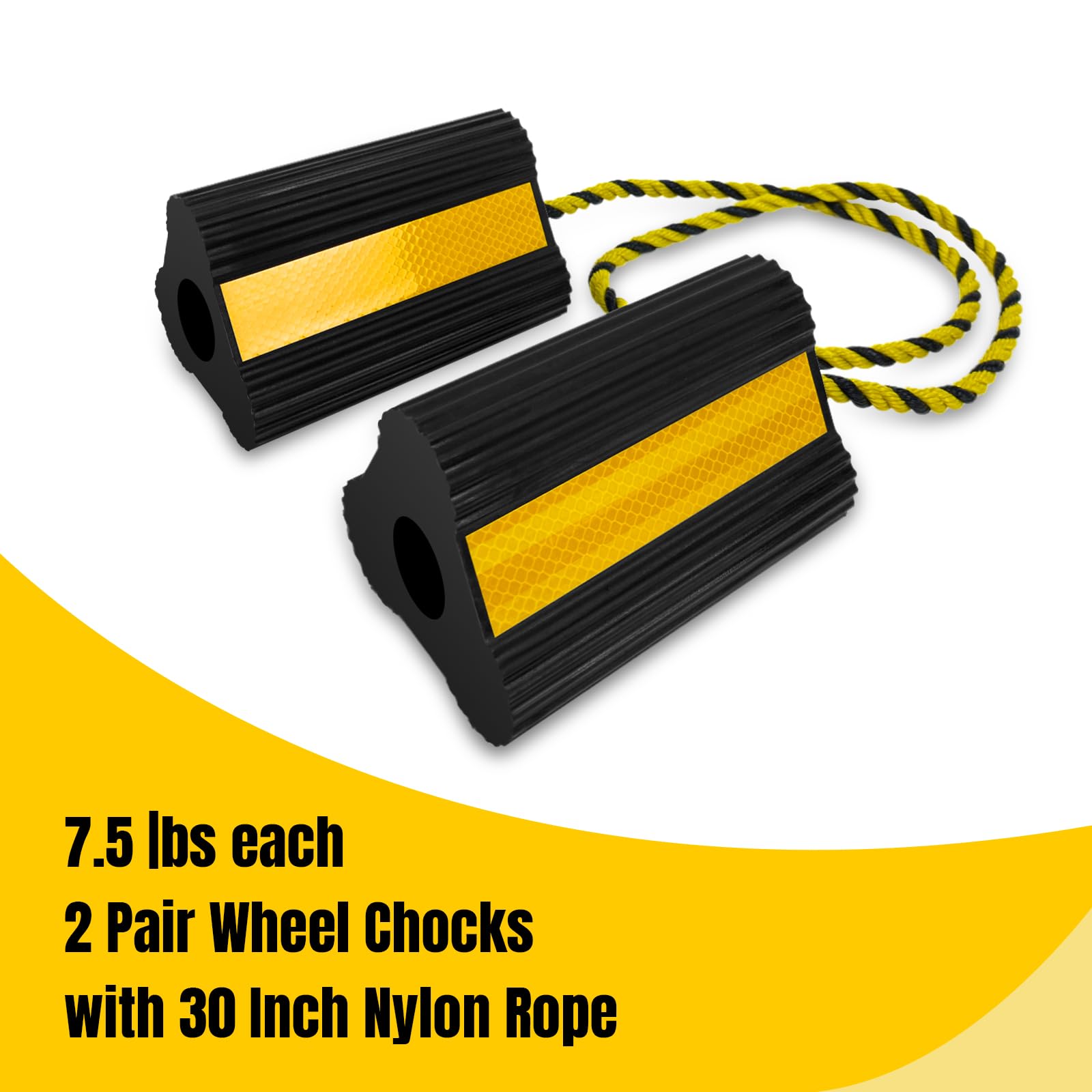 2PCS Large Wheel Chocks With Rope For RV Camper Ca... - Grandado - View #11