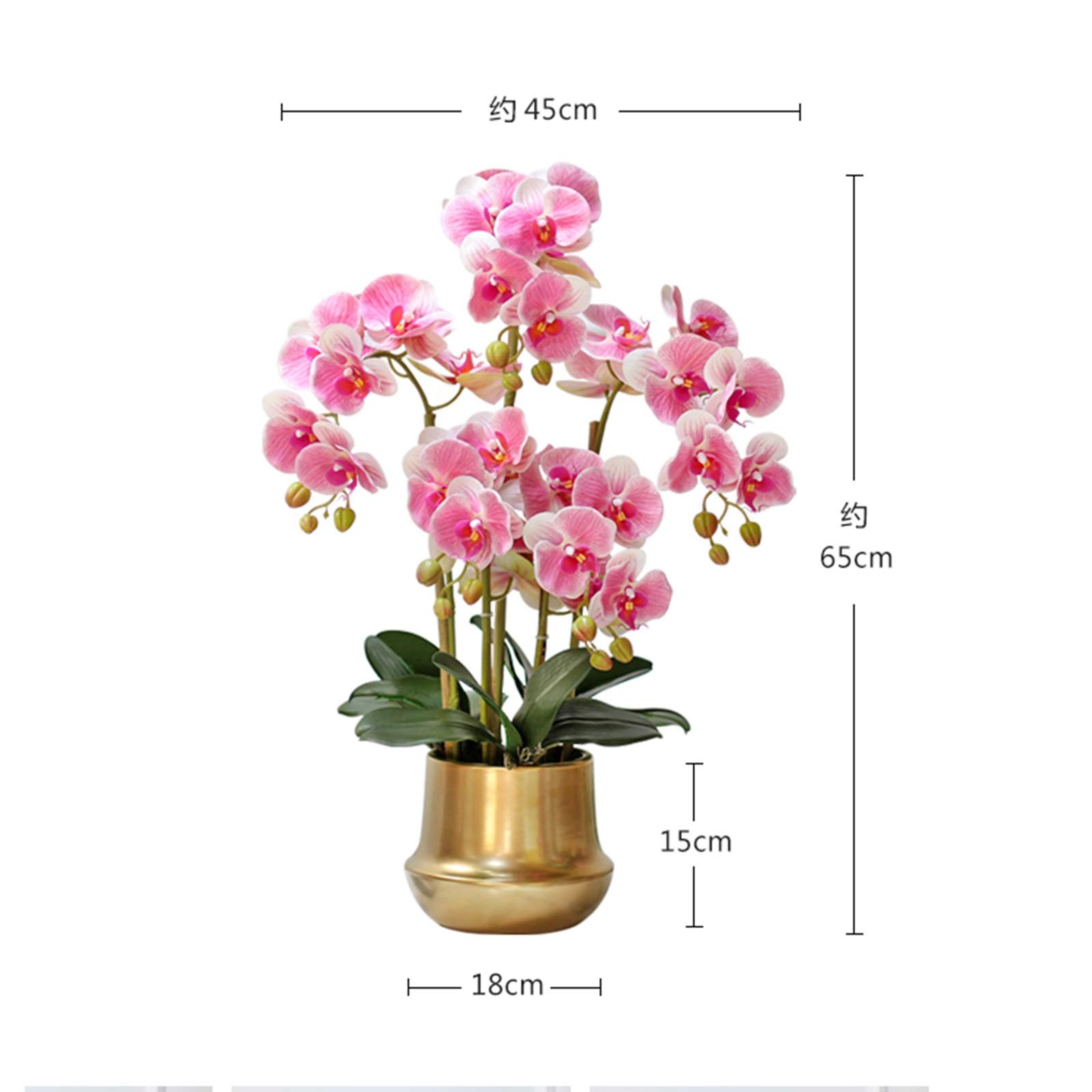 Composizione floreale di orchidee Phalaenopsis in vaso, fiori artificiali di orchidee finte in seta per interni ed esterni, matrimoni, casa, ufficio, decorazioni, arredamento festivo, bianco/rosa/gial
