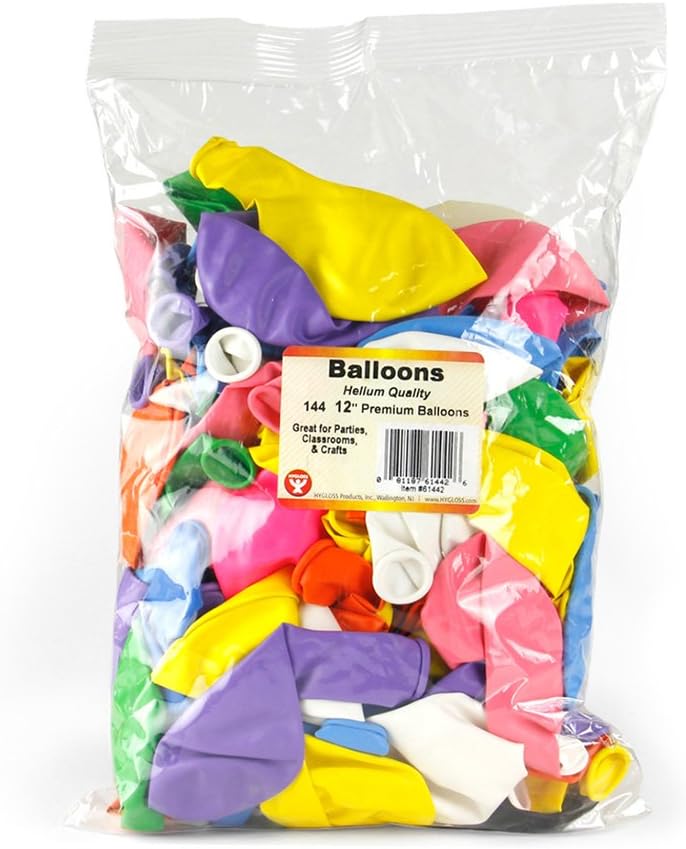 Birthday Party Latex Balloons - Decorations for Kids Birthdays, Grad Parties, Baby Showers - 12 Inch Balloons, Jumbo Pack of 144