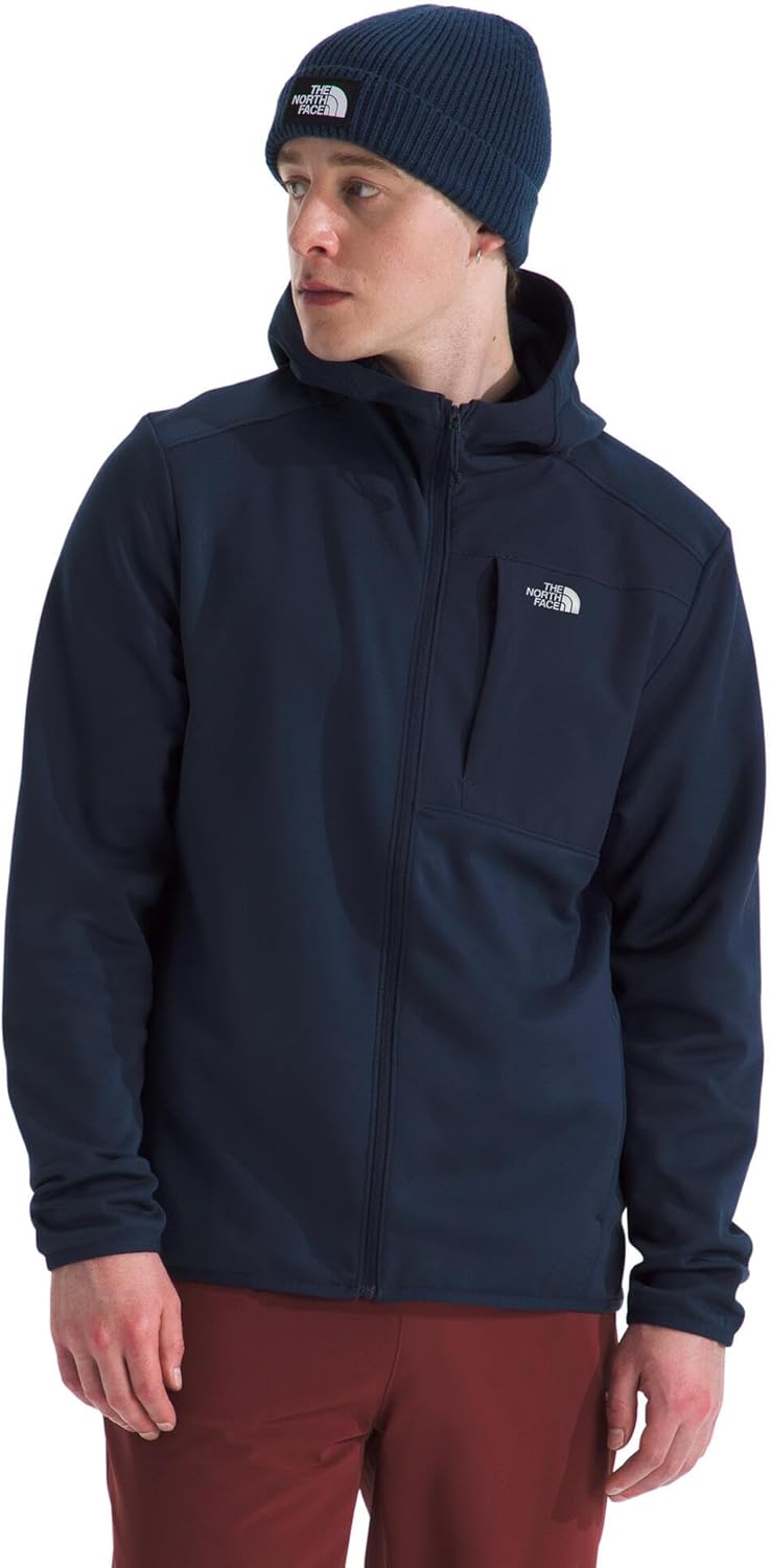 THE NORTH FACE Men's TNF Performance Fleece Full Zip Hoodie | Lightweight Hooded Top, Elastic Binding & Zip Pockets