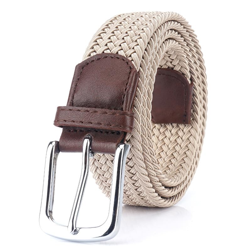 Elastic Braided Stretch Work Belts for Men/Women with Multicolored, Canvas Woven No Hole Elastic Belts,Casual Stretch Belts