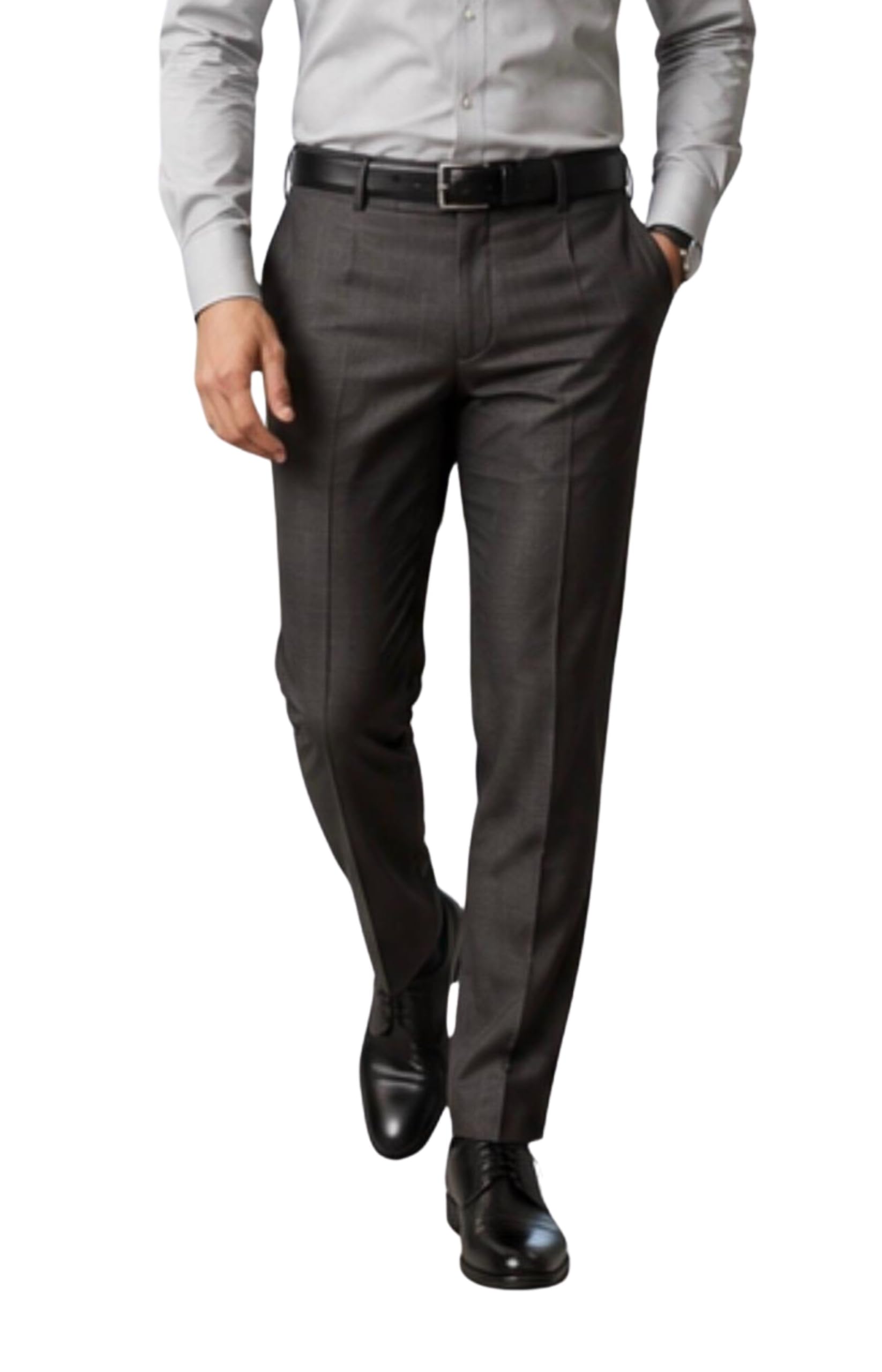Men's Cotton Fabric Regular Fit Formal Pant with Side Pockets for Office Business Meetings & Wedding-picture-46