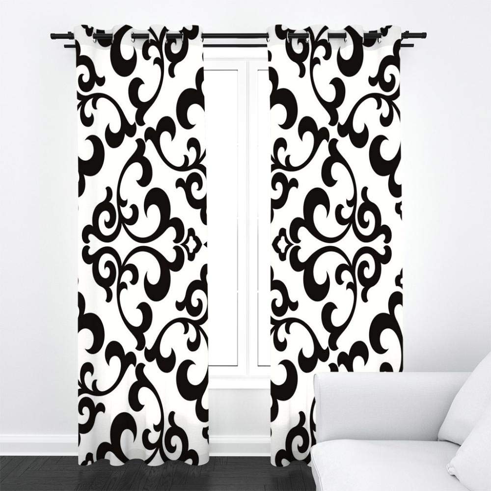 Cortinas Habitacion Niño Boho Blanco Y Negro Cortina Opaca Dormitorio Moderno Termica Aislante Reduccion Ruido Proteccion,Cortinas Opacas 2 Panel 2 x 110 x 215 cm