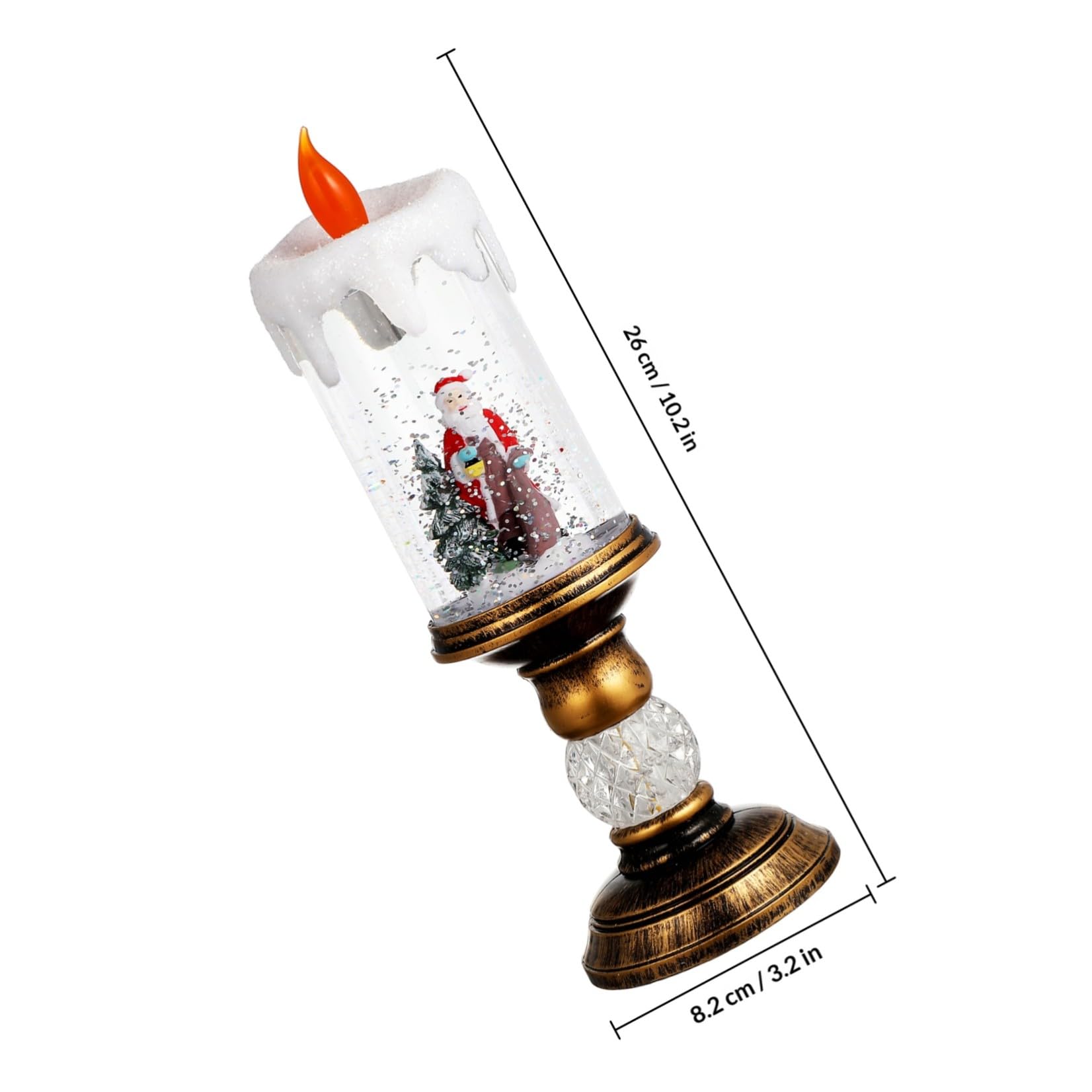 DOITOOL Musica Scatola Decorativa Natalizia Luce LED a Forma di Candela, Realizzata in Pvc e Abs, Lampada da Notte per Feste di Natale Effetto Neve e Alimentazione USB