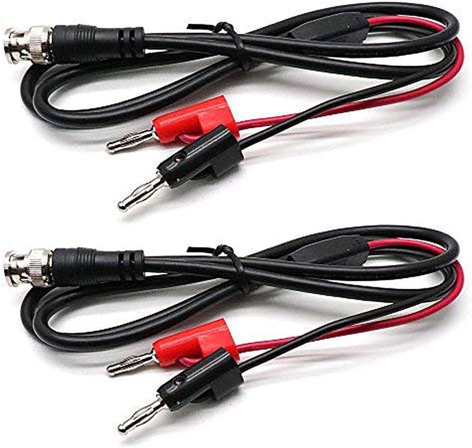 3.3Ft BNC Male to Dual Banana Plug Test Lead Coaxial Cable for Oscilloscope - 2pcs