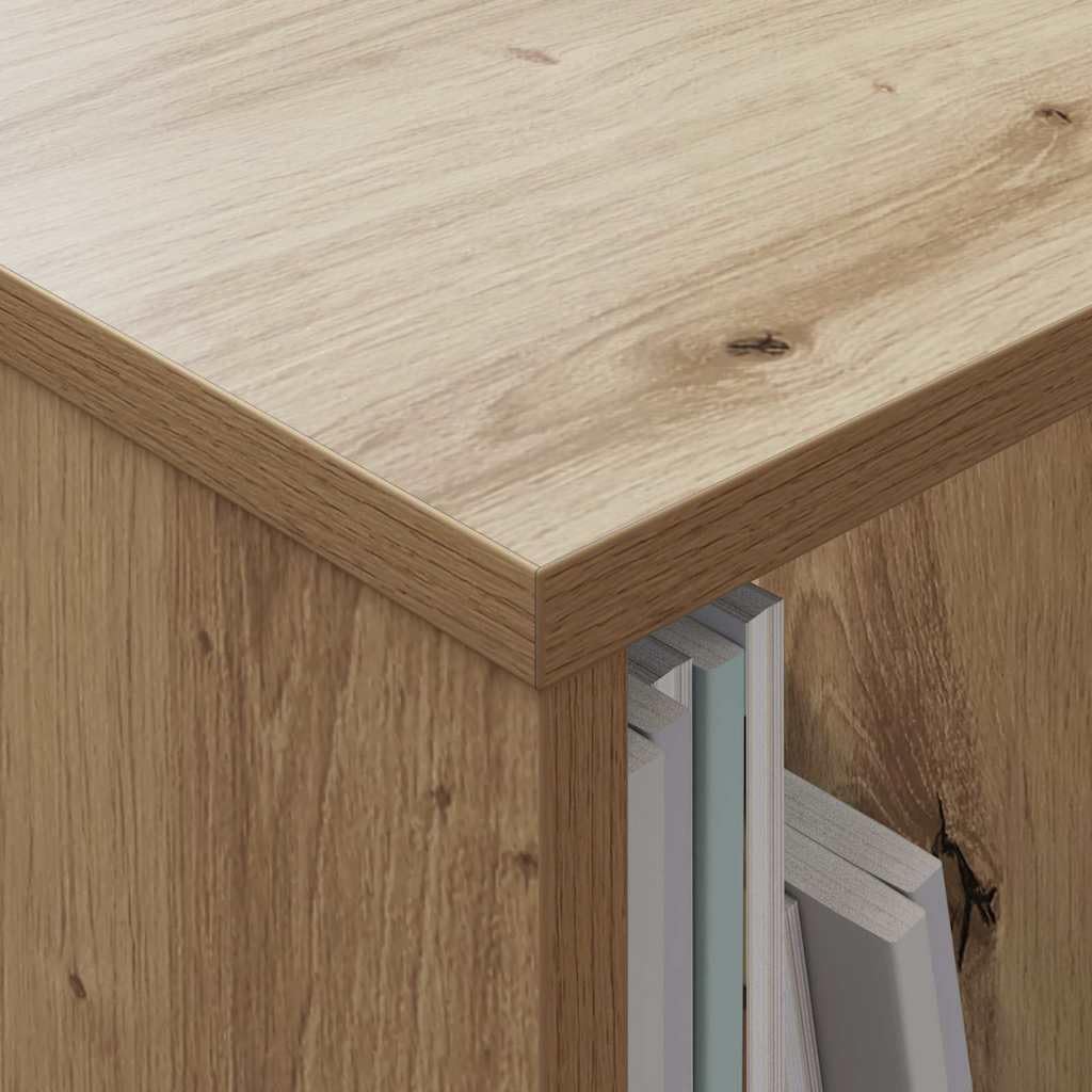 Regał na magazyny Artisan dąb 102 x 30 x 45 cm ze stojakiem na czasopisma do salonu, biura, korytarza, stabilne przechowywanie materiału drewnopochodnego, stylowy uchwyt na katalog, praktyczna