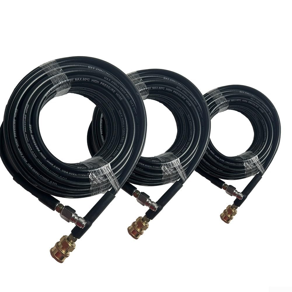 Tubo flessibile per idropulitrice da 3/8 di pollice con connessione rapida in acciaio inox, 2000 PSI PVC di grado commerciale e treccia in acciaio, uso in acqua fredda per idropulitrici, lunghezza 10