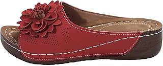 DFSDJEUW Wedge Sandals for Women Slip On Wide Fitting Non-slip Walking Slippers Casual Open Toe Arch Support Beach Mules Indoor Outdoor Slides Orthopedic Plantar Fasciitis Platform Shoes Summer Sandals