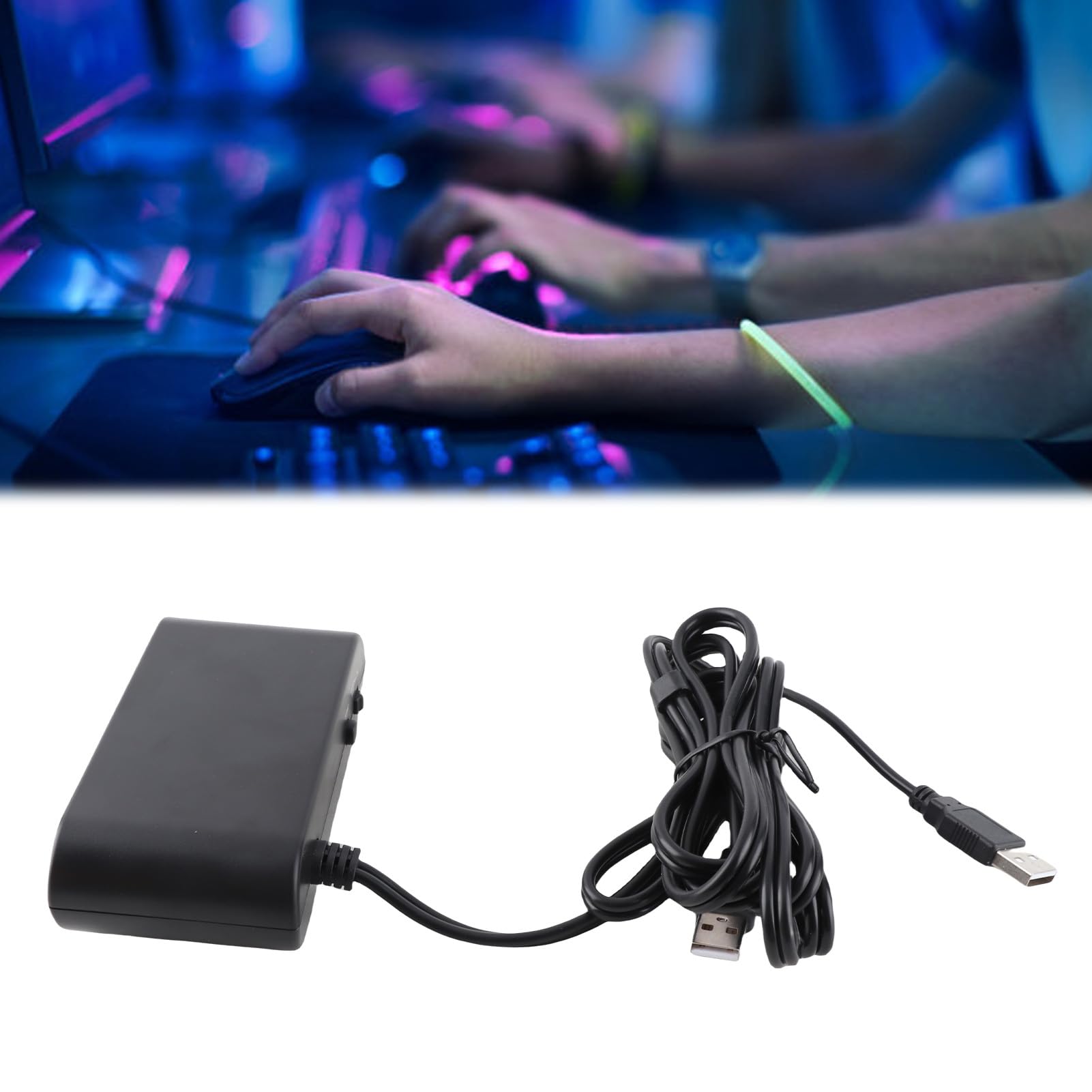 Jectse Adaptador de Controlador para 3 en 1 GC Handle Converter con Función Turobo, Plug and Play Super Smash Bros Adapter con 4 Puertos para Wiiu/PC