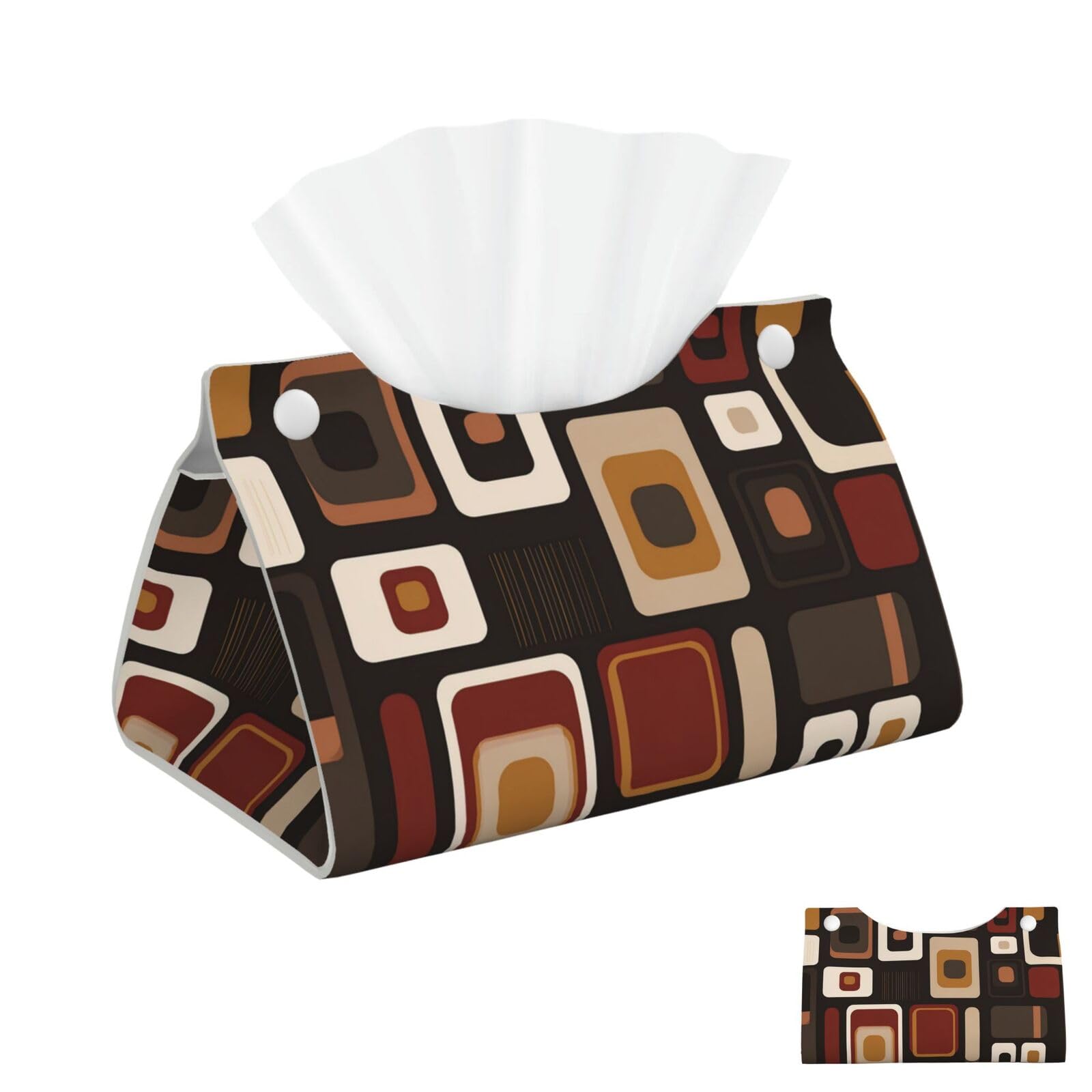Brown Pattern Tissue Box Cover Square Cube Boxes