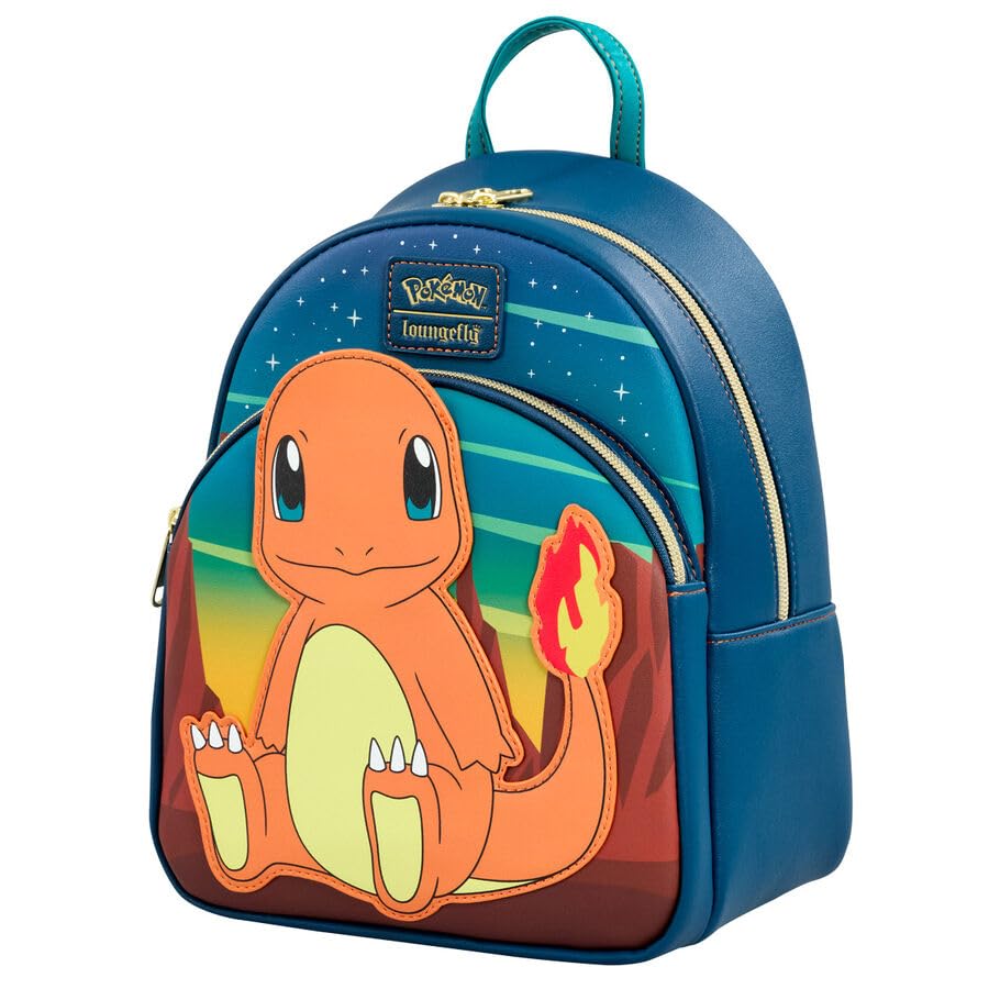 Loungefly Mini mochila de couro Pokemon Charmander, multicolorida, mini, casual, multicolorida, mini, multicolorida, mini, multicolorida, Einheitsgröße