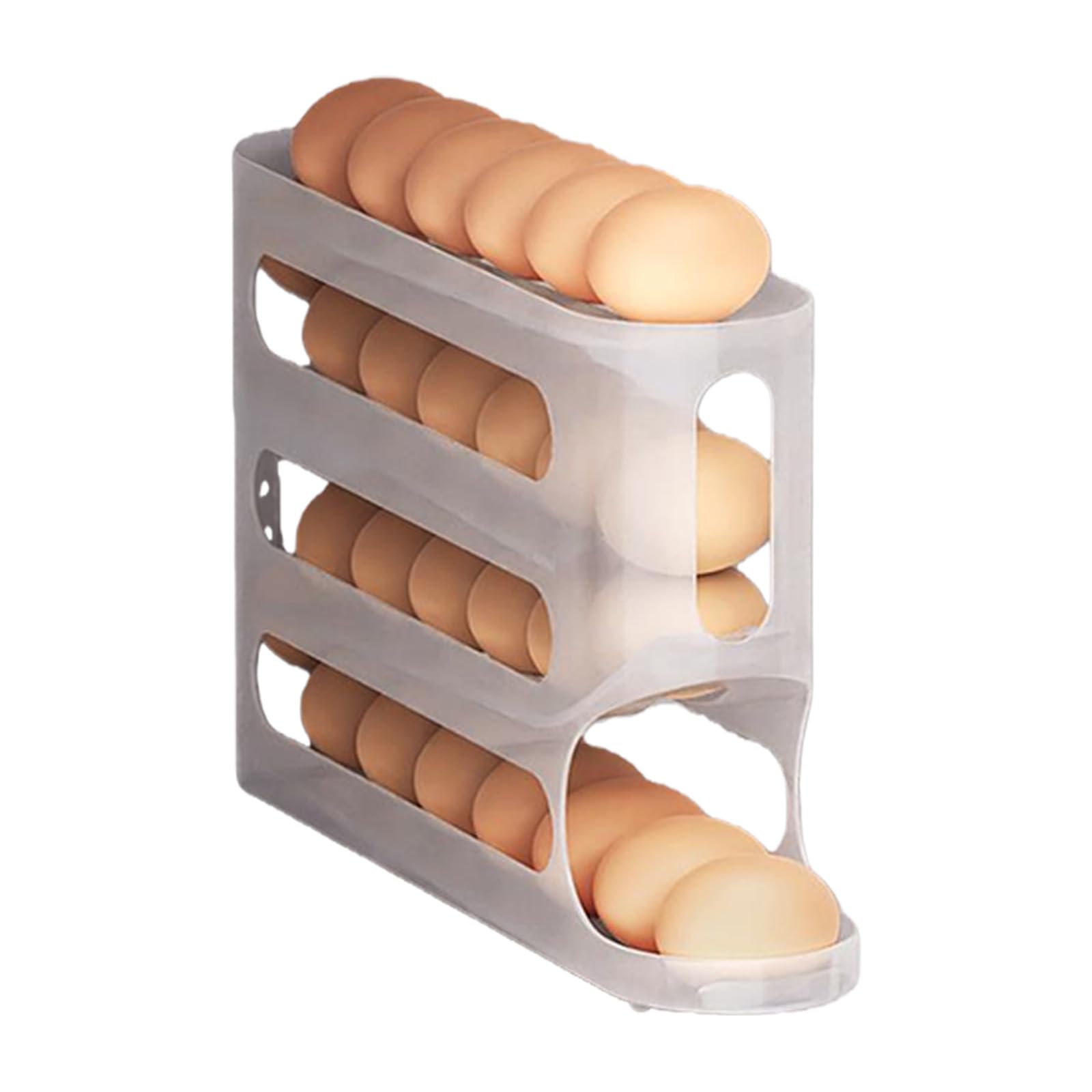 Stackable Clear Eggs Storage Container with 4 Layers to Crushing and Maximizes Fridge Door Space Eggs Storage Container