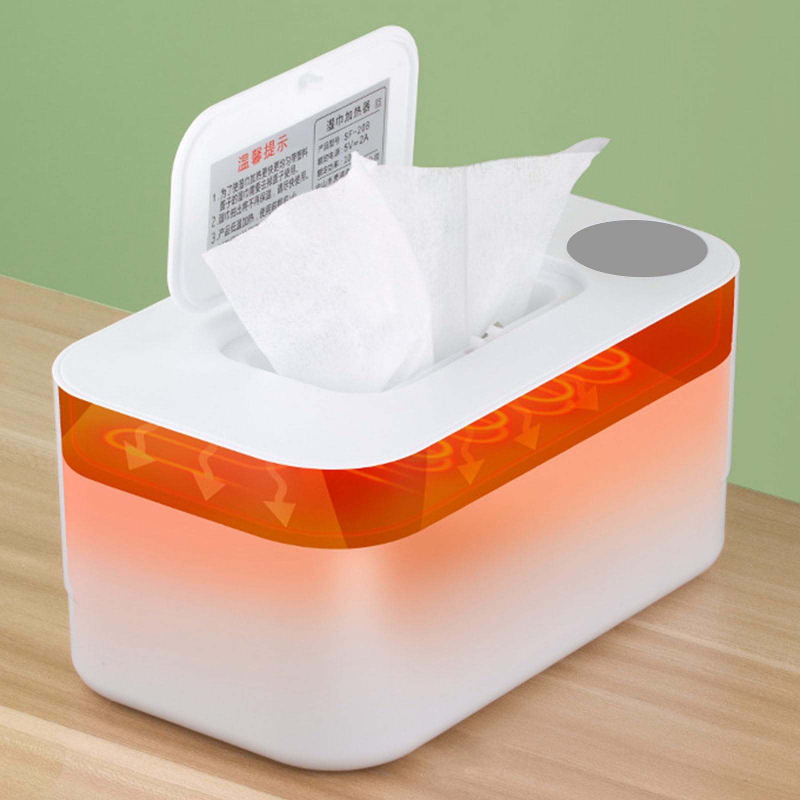 MagiDeal Chauffe-lingettes, chauffe-lingettes silencieux, distributeur de lingettes humides Portable pour bébé avec affichage numérique pour les voyages et la, blanc