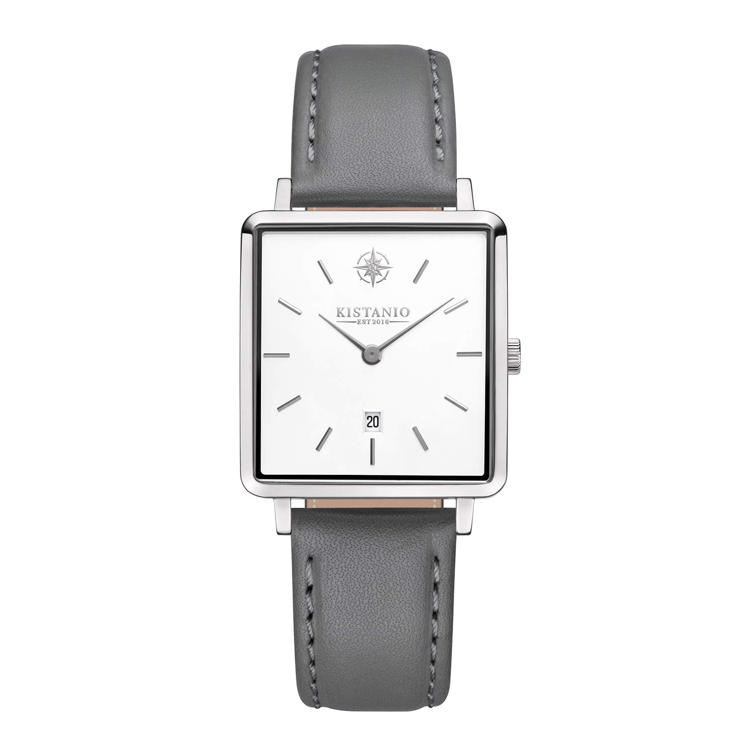 Carre SI-WH-M-L-GR - Reloj de pulsera para mujer con cristal de zafiro y correa de piel milanesa