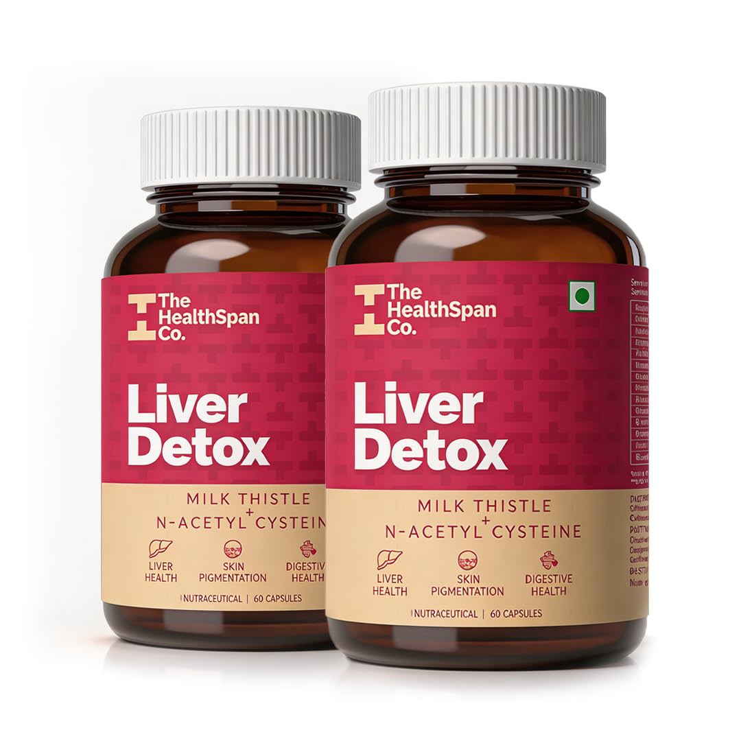 The Healthspan Co. Liver Detox Supplement Milk Thistle Capsules with NAC 900 mg | Fatty Liver Detox with Beetroot, Dandelion, Ginger & Turmeric | Herbal Liver Cleanse & Liver Support | 60X2 Veg Capsule-image-11