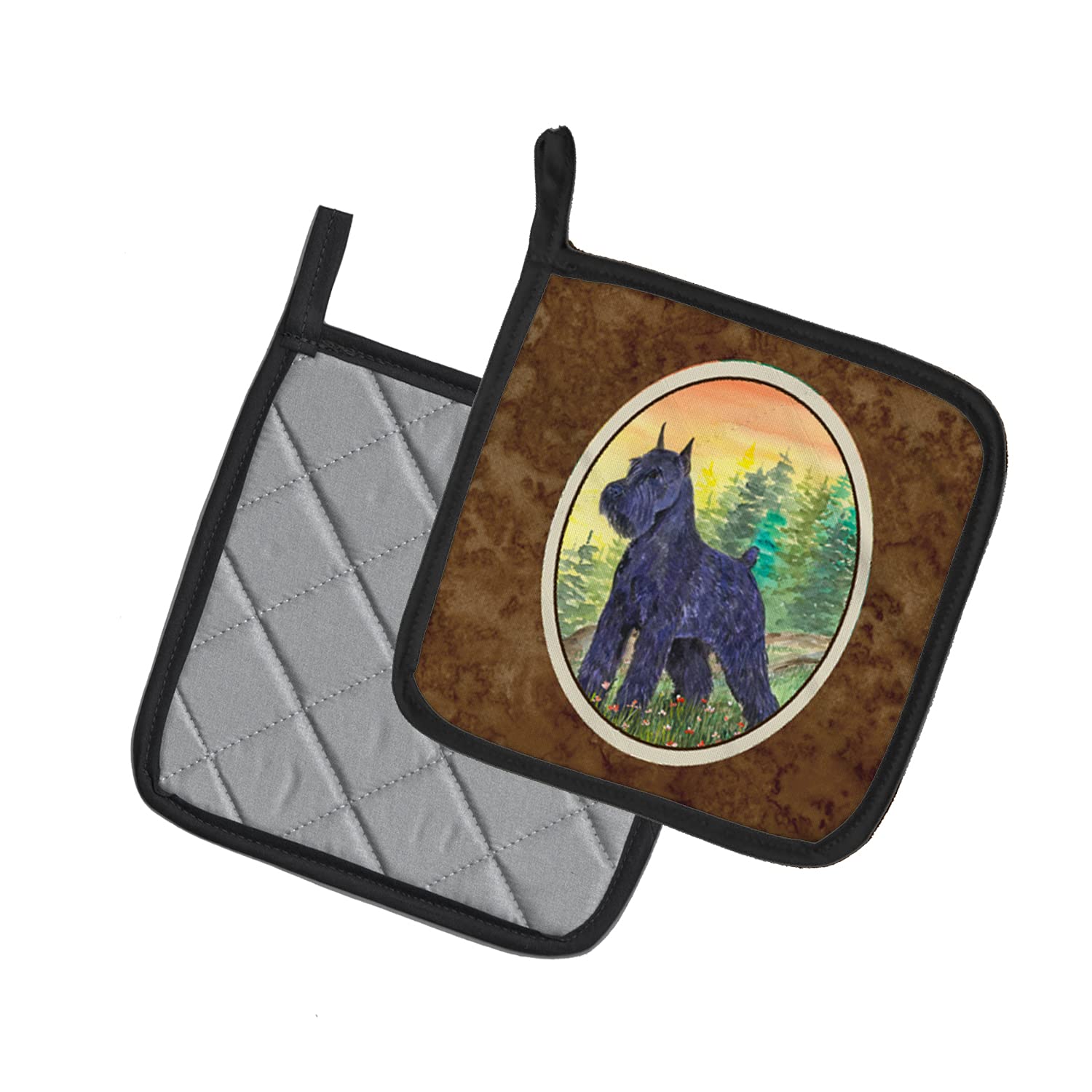 Caroline's Treasures Schnauzer Topflappen, 1 Paar, 7,5 x 7,5 W, Mehrfarbig