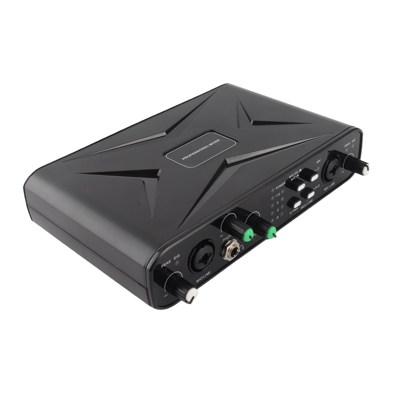 Luocute Carte Son USB Externe, Interface Audio 32 Bits 384 KHz Plug and Play avec Préamplificateur de Microphone, Alimentation Fantôme 48 V pour Diffusion en Direct, karaoké,