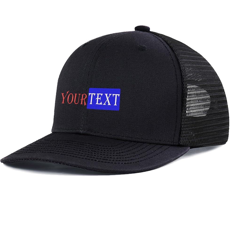 Custom Hat Personalized Mesh Visor Baseball Hat Custom Embroidered Logo Name Word Women Men 112 Trucker Hat Black