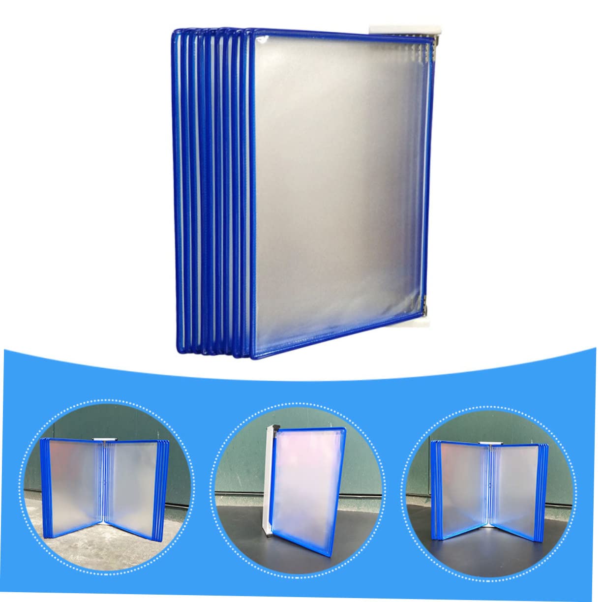 Hängender Dokumentenhalter zur Wandmontage, Blau, PVC Metall