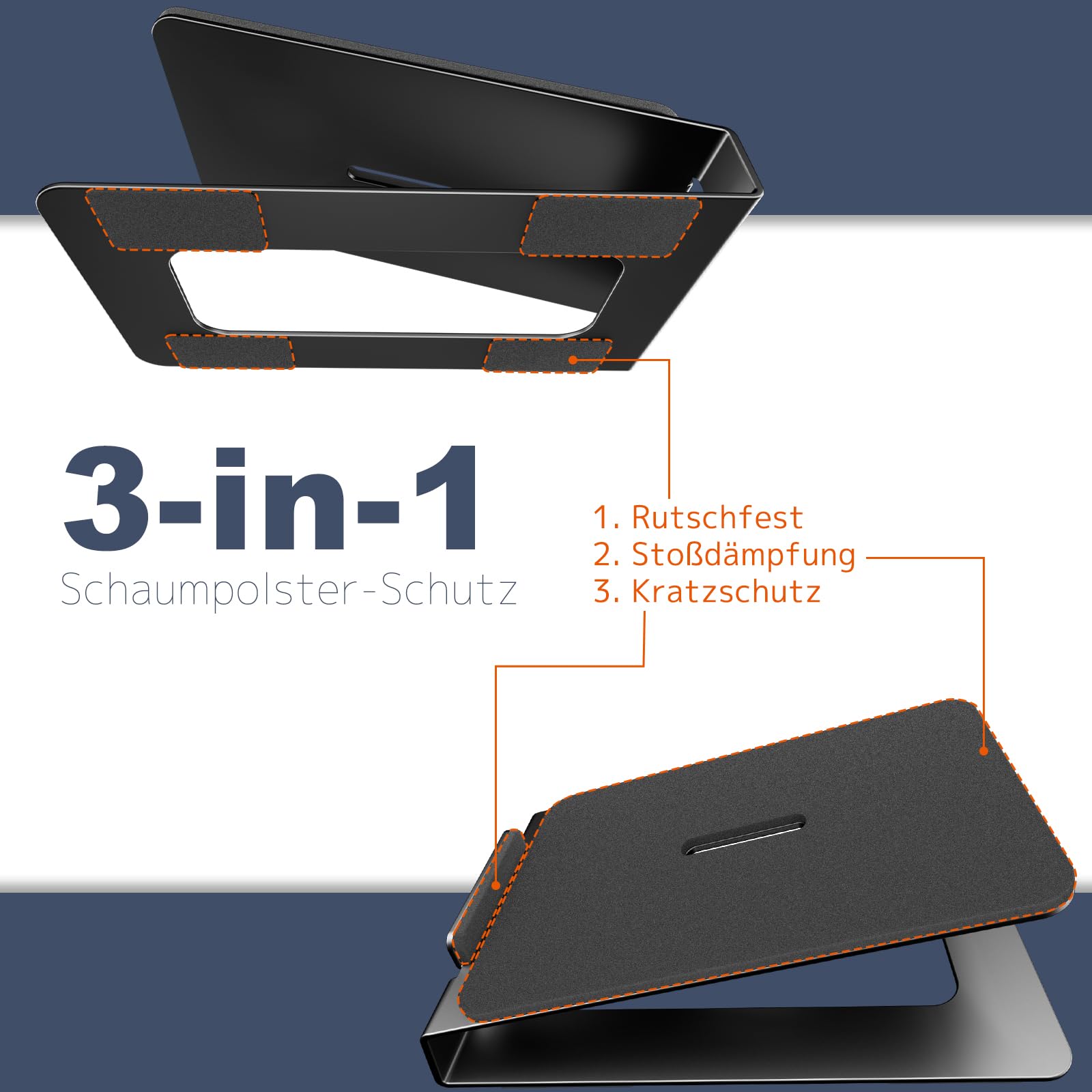 PUTORSEN Studiomonitor-Ständer mit Schwingungsdämpfung | 10 kg Tragkraft | 16° Neigungswinkel | Kompakte 7,5-10 cm Höhe | Für PC-Lautsprecher & Soundbars (Paar)