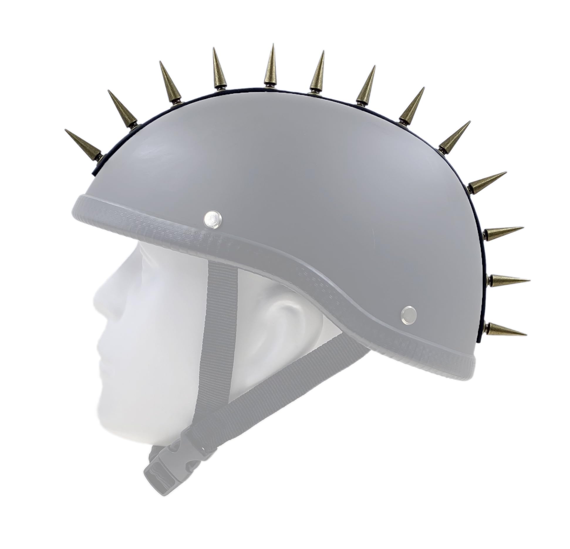 Marskeleton Punk Adhesive PU Leather Strip with Metal Bullet Cone Spikes Studs for Helmet (Bronze Studs 001) : Arts, Crafts & Sewing