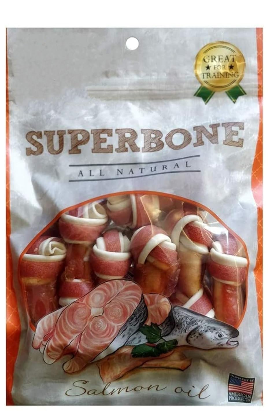 SuperBone All Natural Flavour Knotted | Anti-Oxidant | Vitamin E | Healthy & Training Treats for Dogs Salmon Oil Flavour - Pack of 6 (B0CXFC19HW) Amazon Price History, Amazon Price Tracker