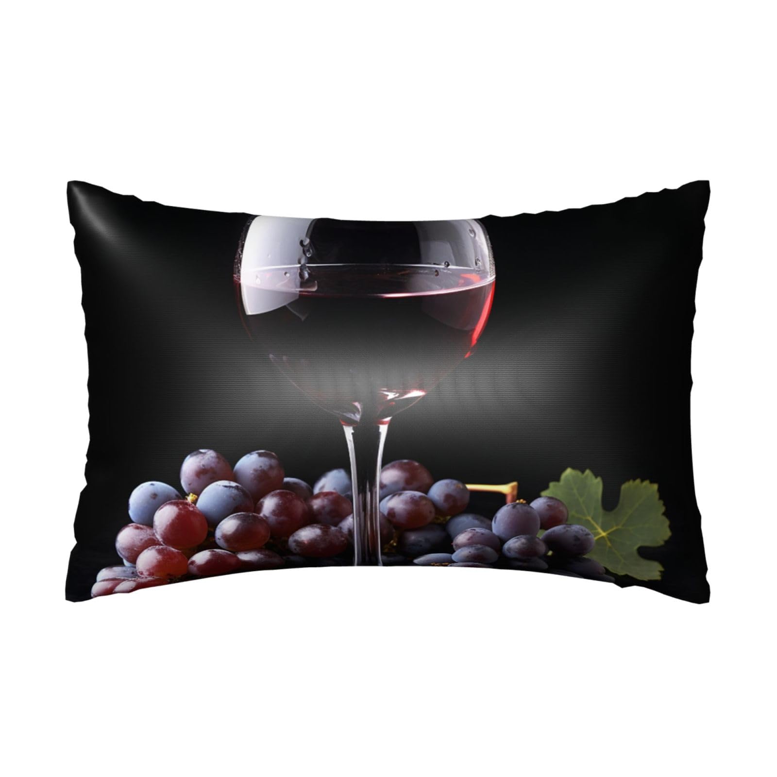 Satin Pillowcase for Hair and Skin,Soft Breathable Silk Pillowcase Grapes Wine Cooling Pillow Cover with Hidden Zipper Queen Size Cushion Case for Bedroom Sofa 20”X30”