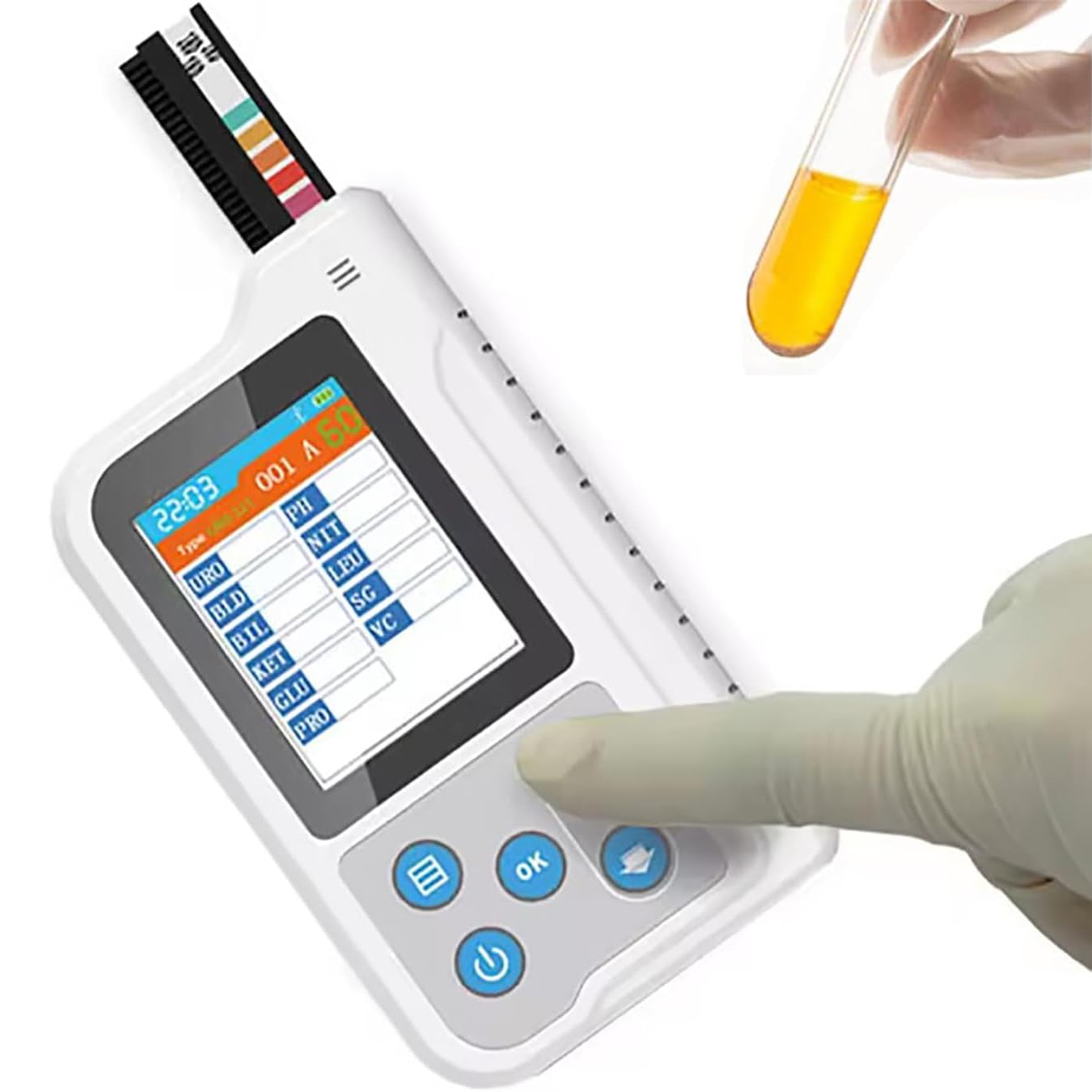 Analizador De Orina, Orinalizador Con 100 Tiras Reactivas, 11 Elementos De Prueba De Orina De Rutina, Pantalla Digital LCD, Almacenar 500 Datos De Muestra, Para Hospitales, Clínicas Y Hogares